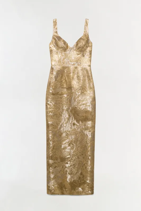 Viella Metallic Jacquard Gown made by Jonathan Simkhai