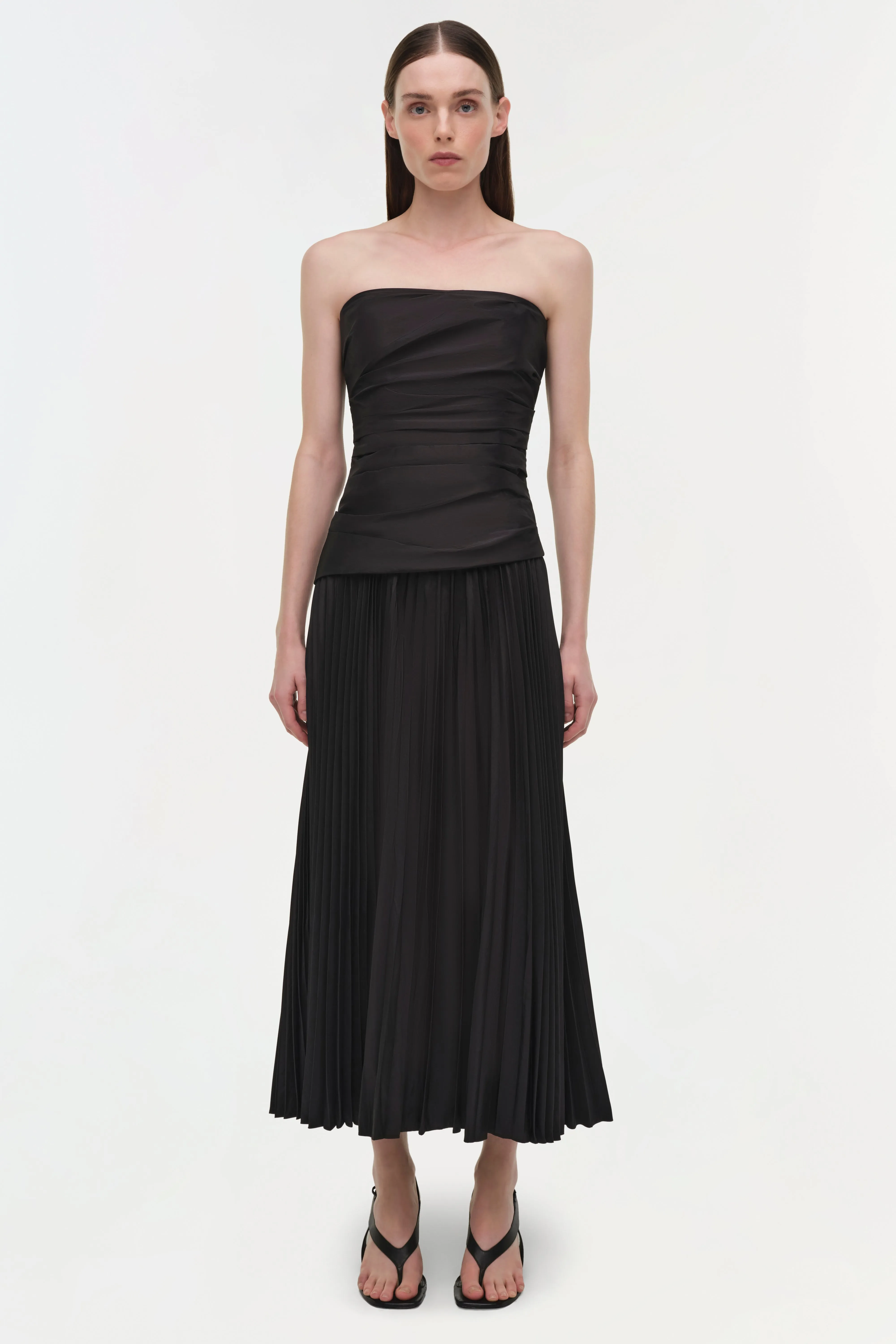 Arie Strapless Taffeta Bustier Midi Dress sold by Jonathan Simkhai product image thumbnail 2