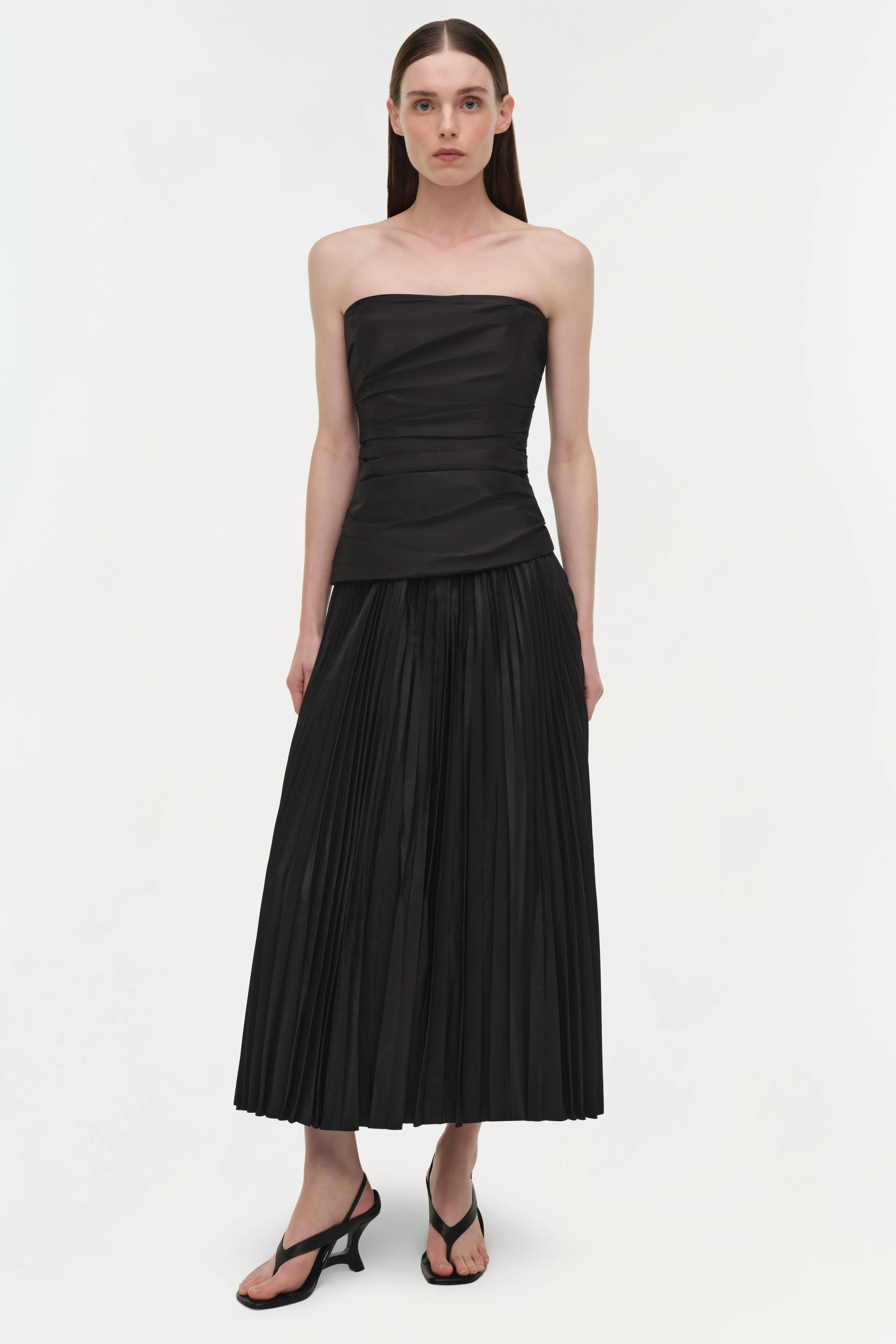 Arie Strapless Taffeta Bustier Midi Dress sold by Jonathan Simkhai product image thumbnail 3