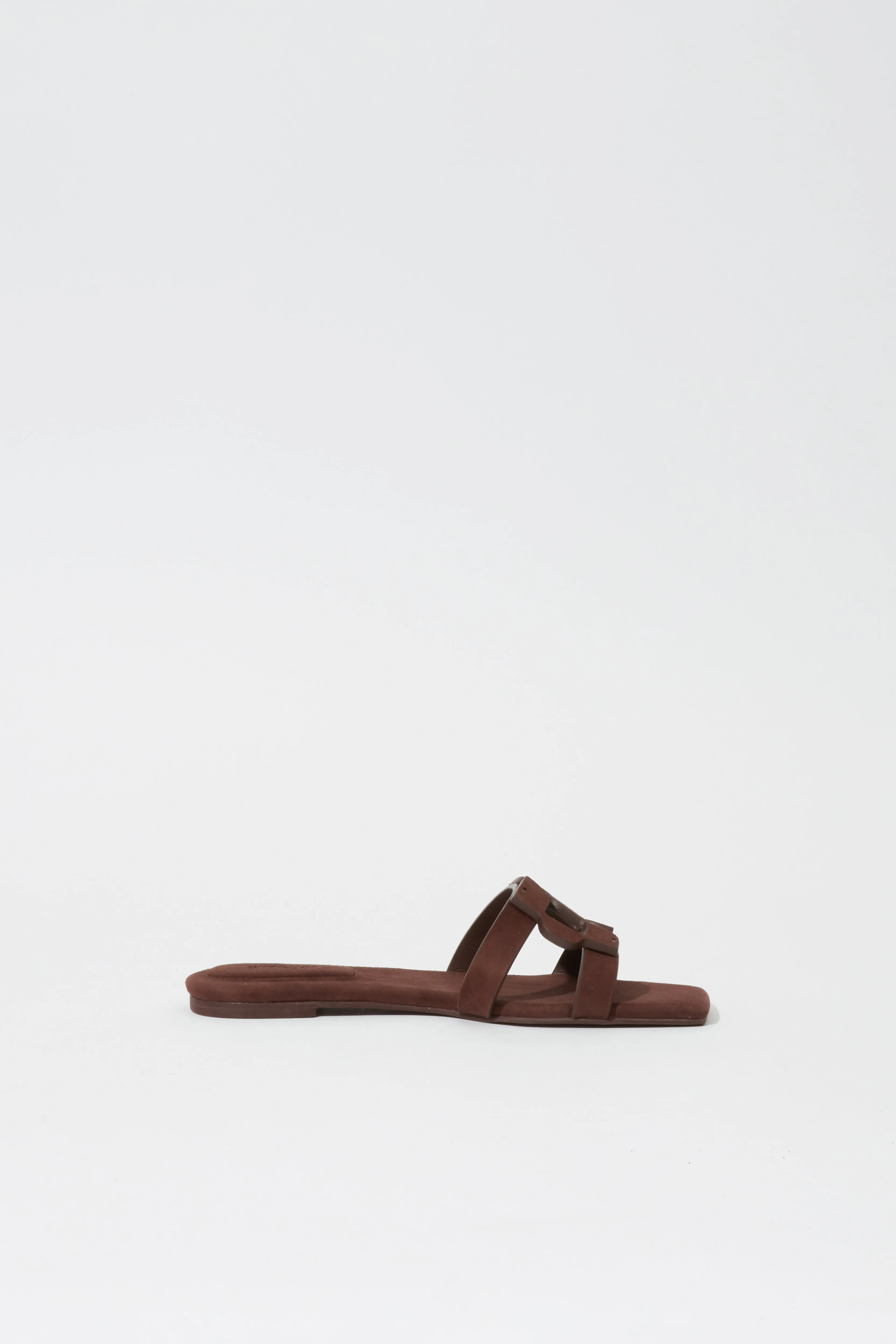 Simkhai Monogram Suede Flat Slide sold by Jonathan Simkhai