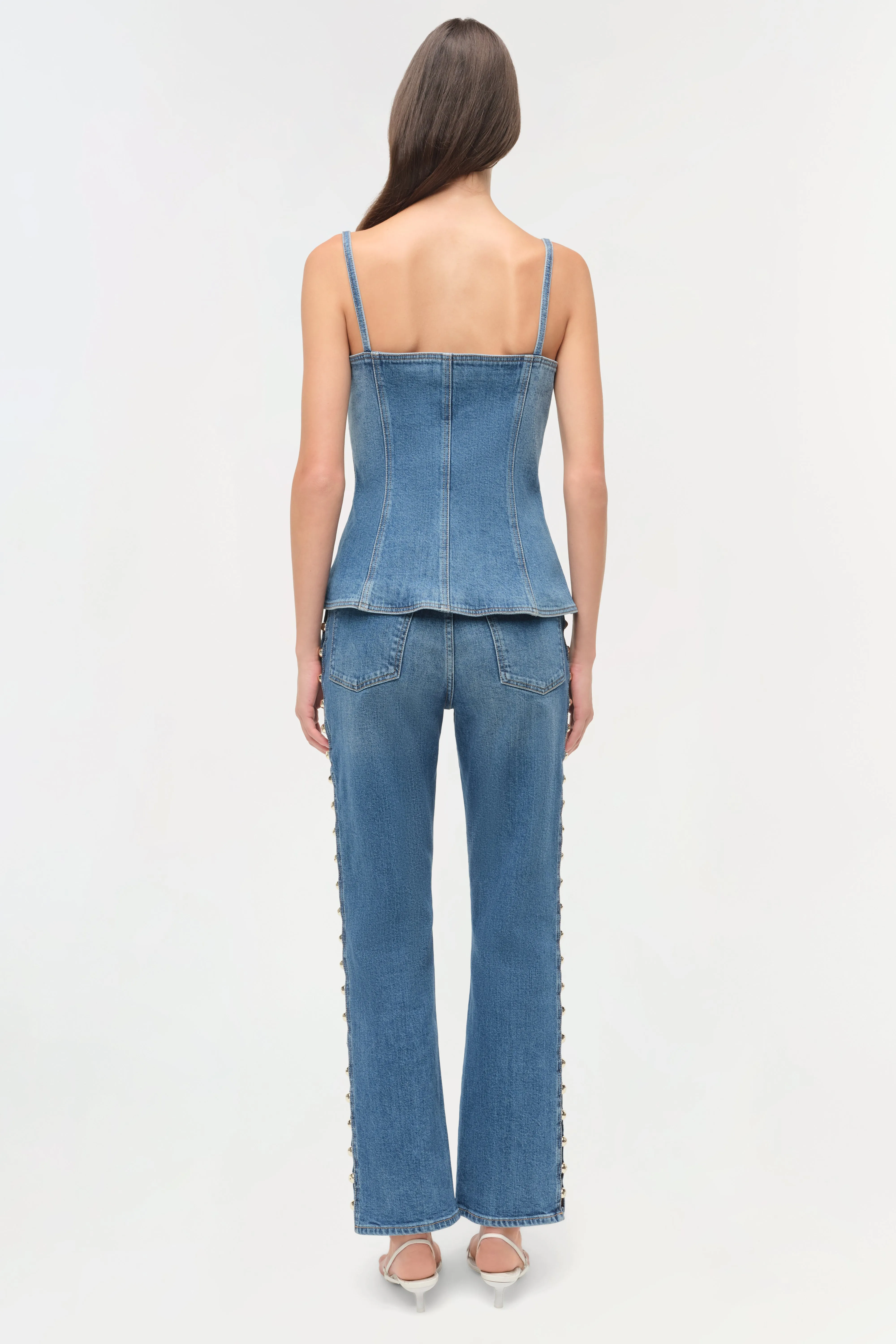 Amelia Studded Denim High Rise sold by Jonathan Simkhai product image thumbnail 5