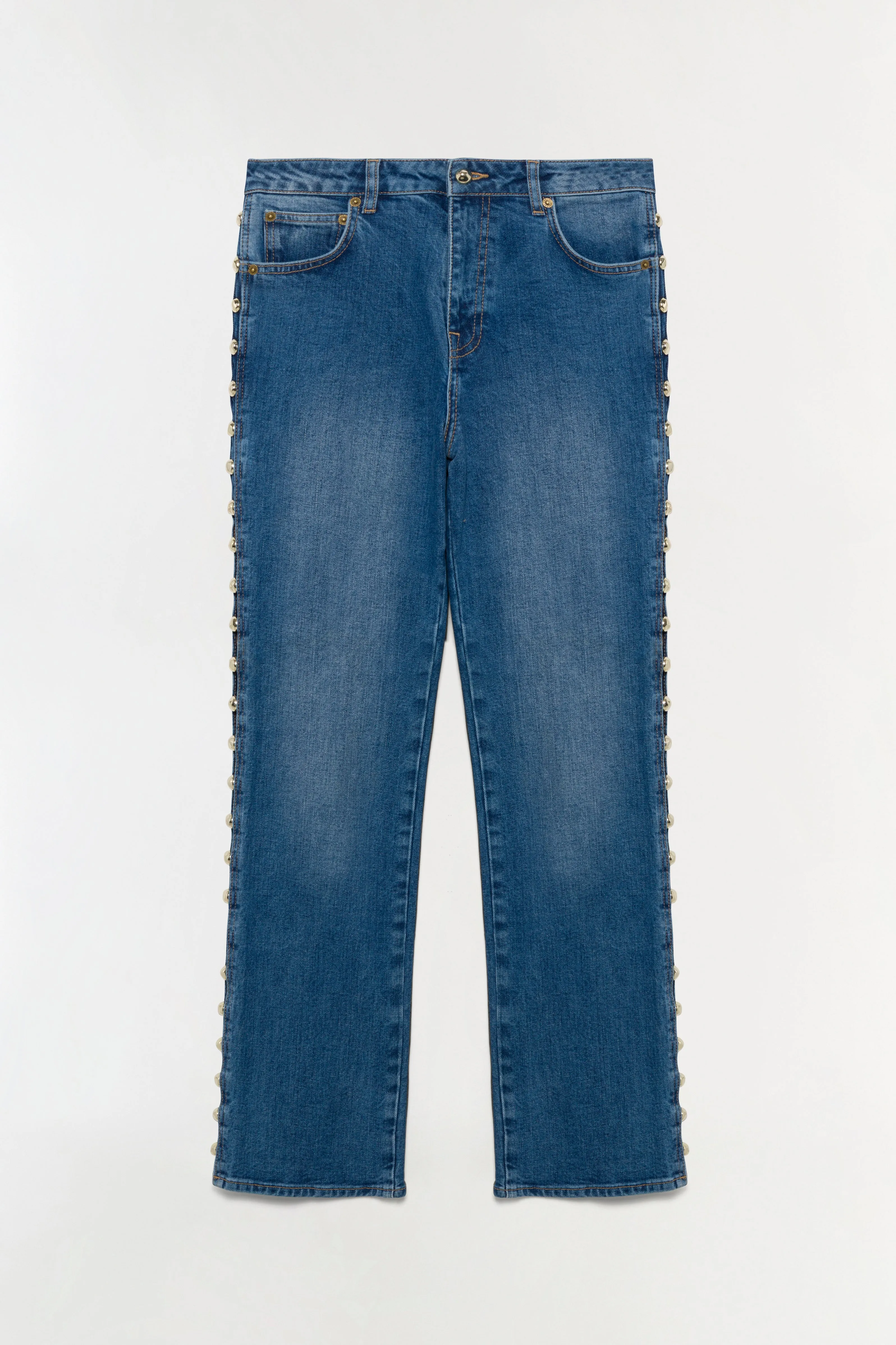 Amelia Studded Denim High Rise sold by Jonathan Simkhai