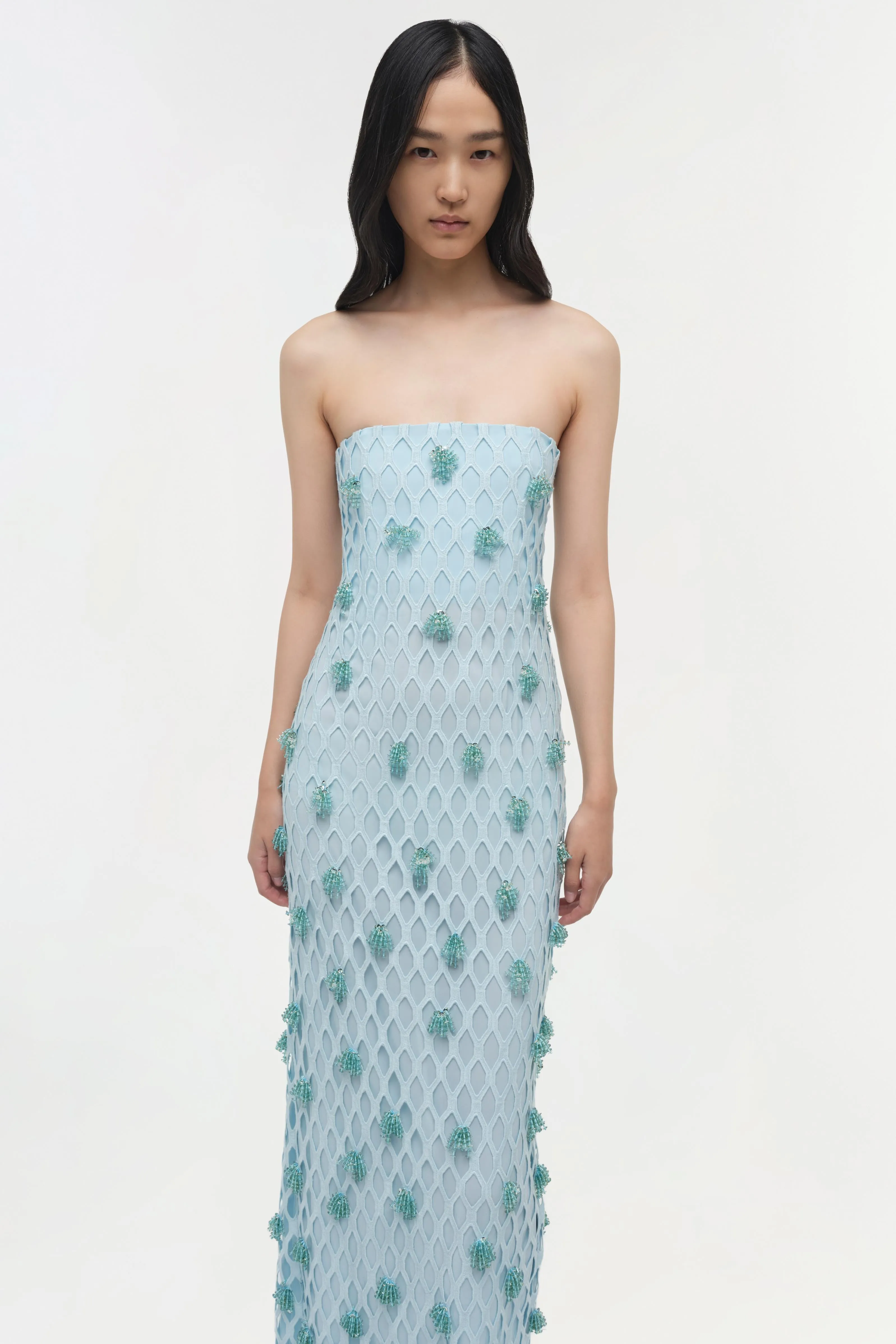 Iridessa Embellished Lattice Bustier Gown sold by Jonathan Simkhai product image thumbnail 3