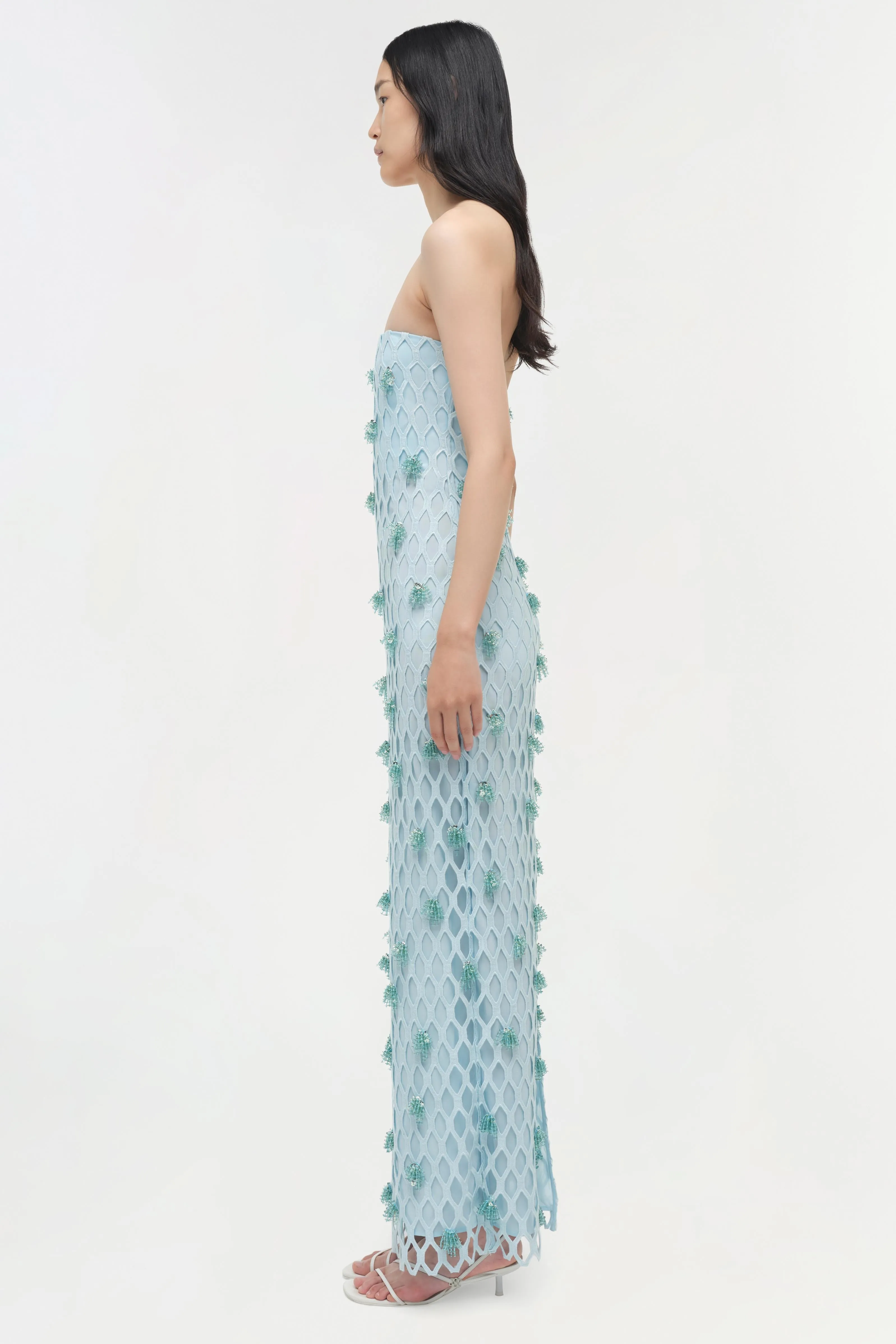 Iridessa Embellished Lattice Bustier Gown sold by Jonathan Simkhai product image thumbnail 4