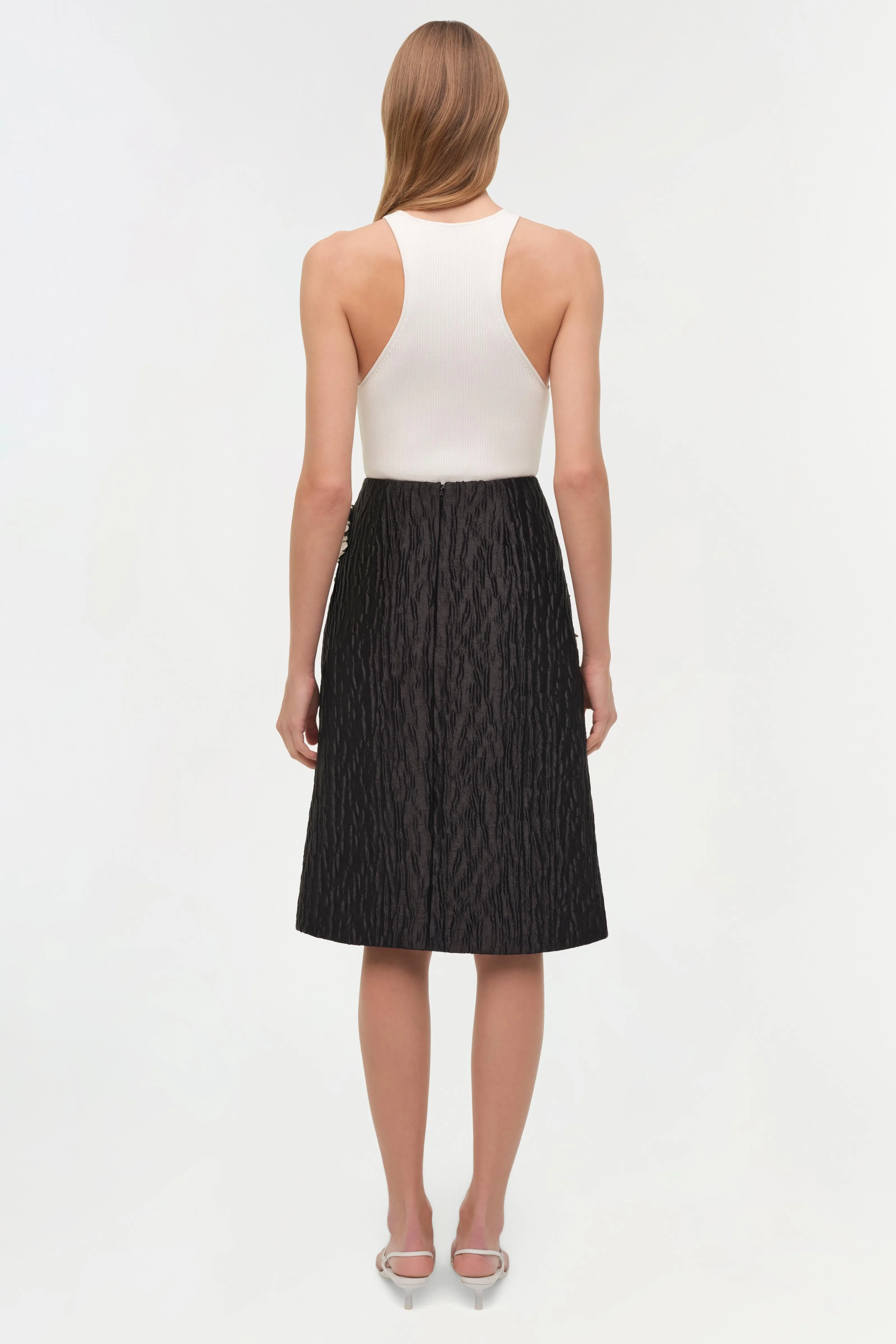 Arla Floral Jacquard Midi Skirt sold by Jonathan Simkhai product image thumbnail 5