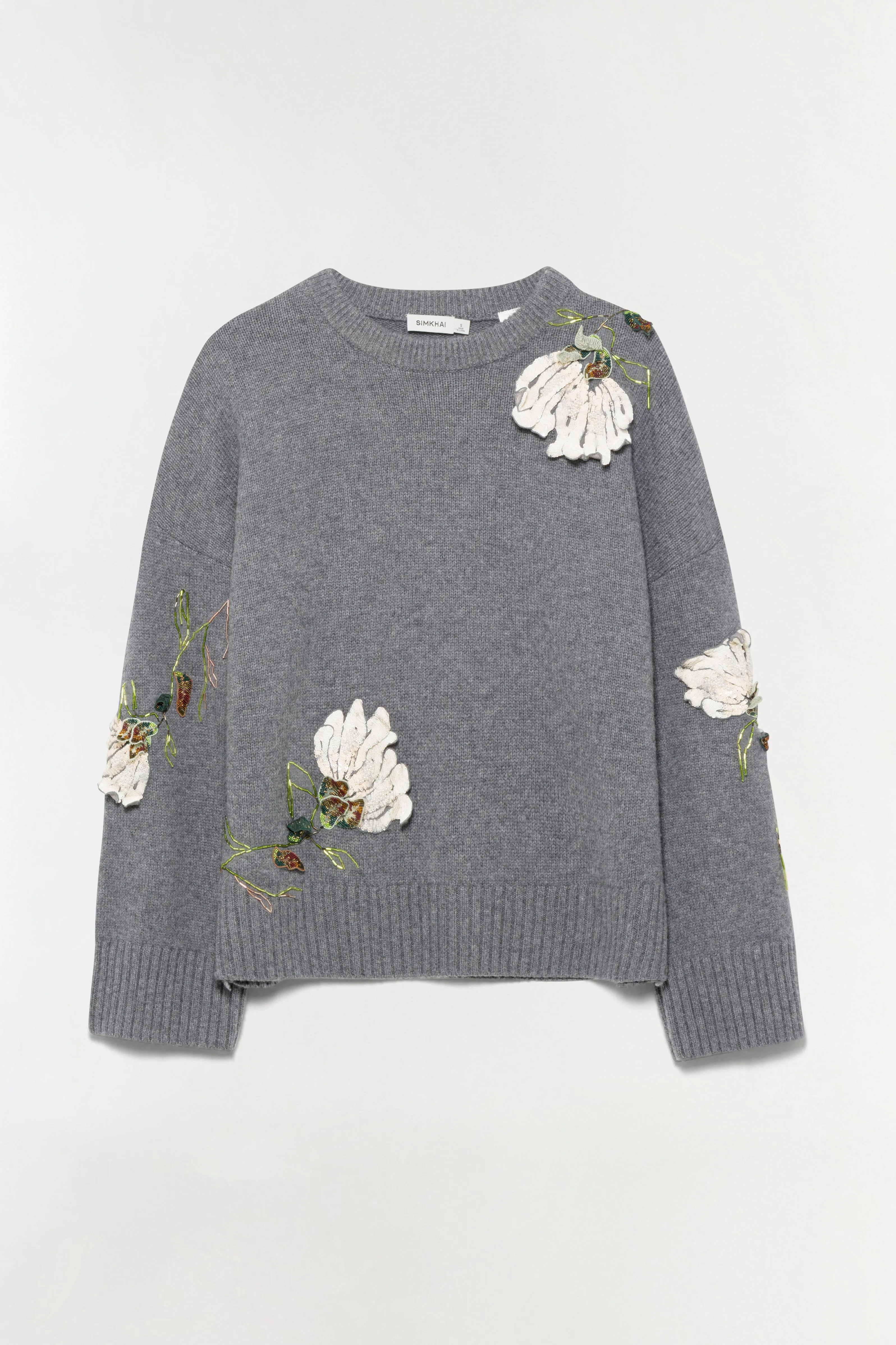 Dawna Floral Embellished Sweater sold by Jonathan Simkhai