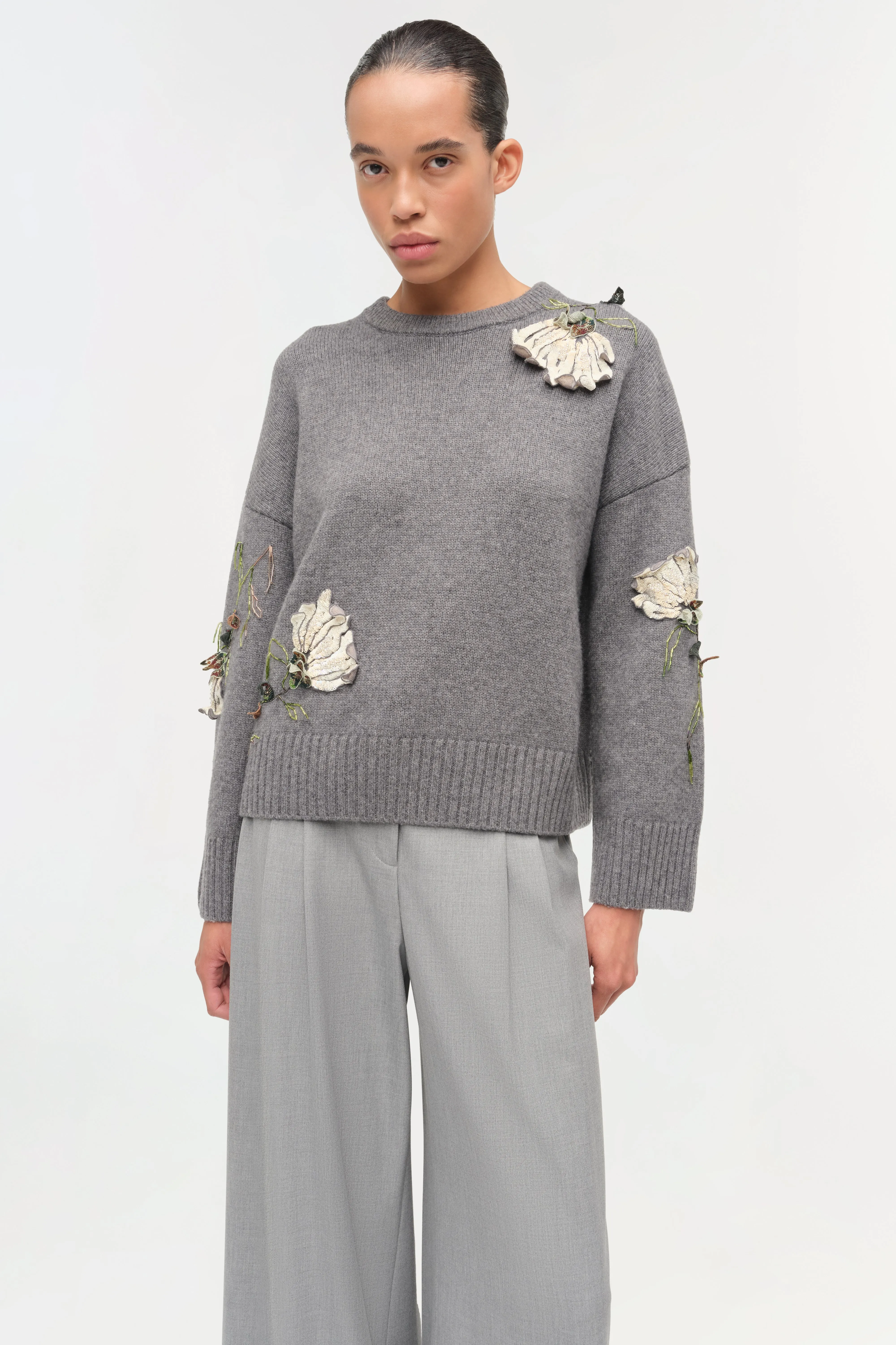 Dawna Floral Embellished Sweater sold by Jonathan Simkhai product image thumbnail 3