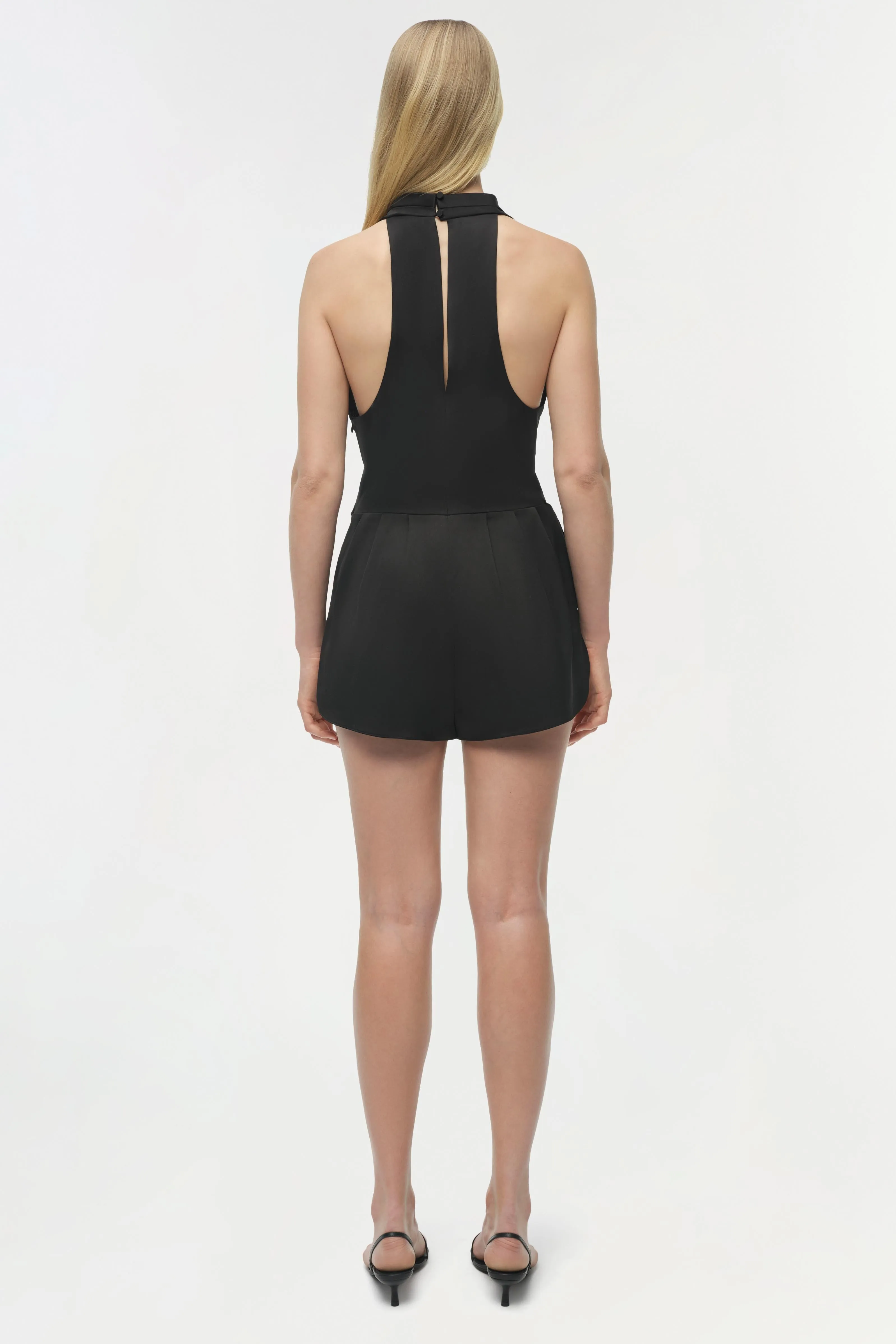 Halia Draped Satin Romper sold by Jonathan Simkhai product image thumbnail 5