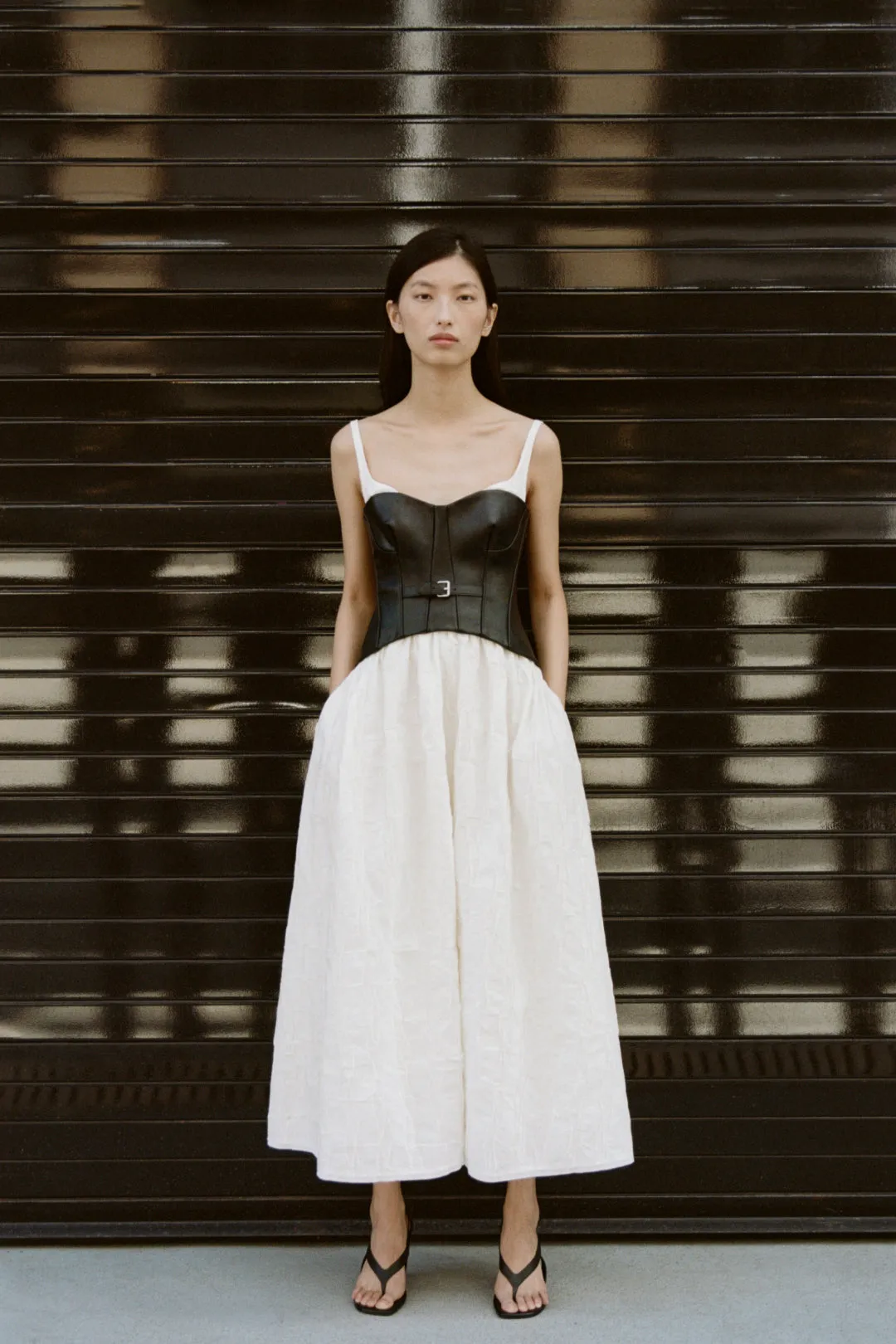 Cortland Belted Bustier Midi Dress sold by Jonathan Simkhai product image thumbnail 2