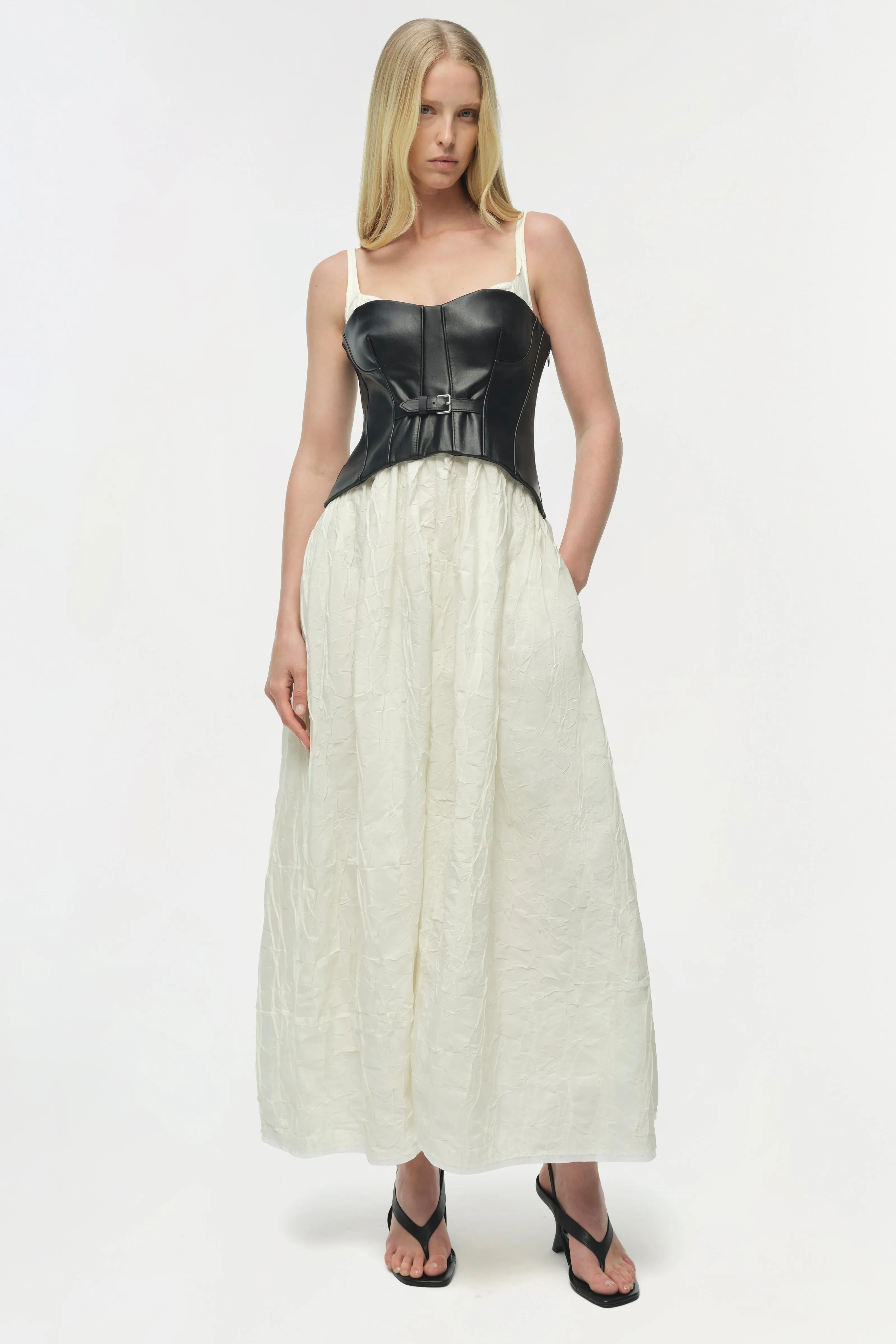 Cortland Belted Bustier Midi Dress sold by Jonathan Simkhai product image thumbnail 3