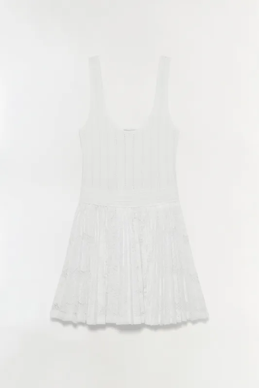 Ellis Knit Lace Mini Dress sold by Jonathan Simkhai