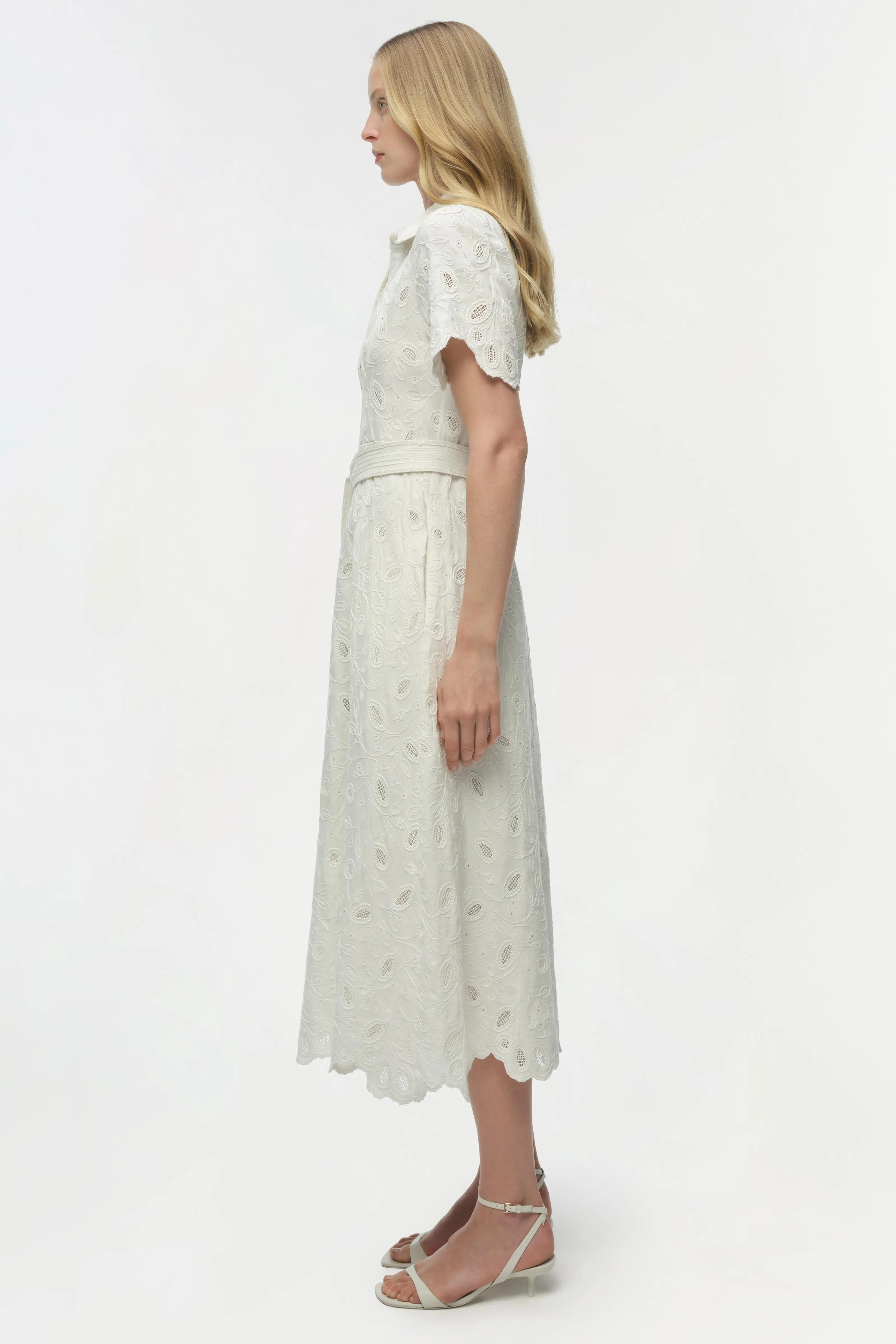 Audria Belted Linen Midi Dress sold by Jonathan Simkhai product image thumbnail 5
