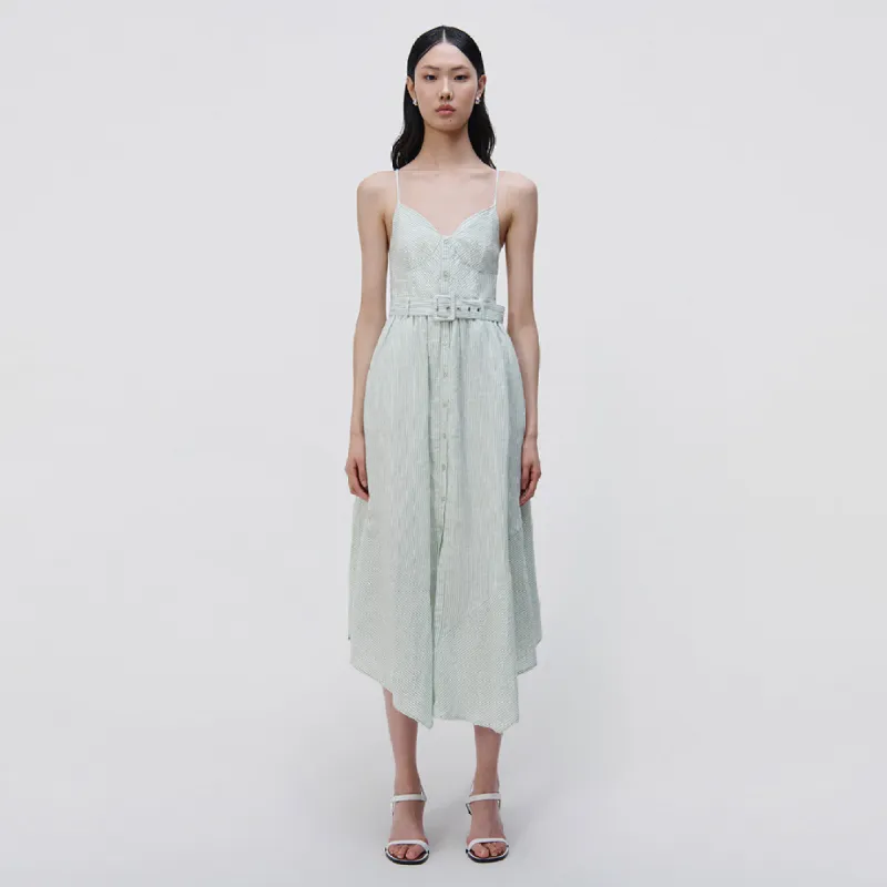 Leighton Striped Linen Midi Dress sold by Jonathan Simkhai