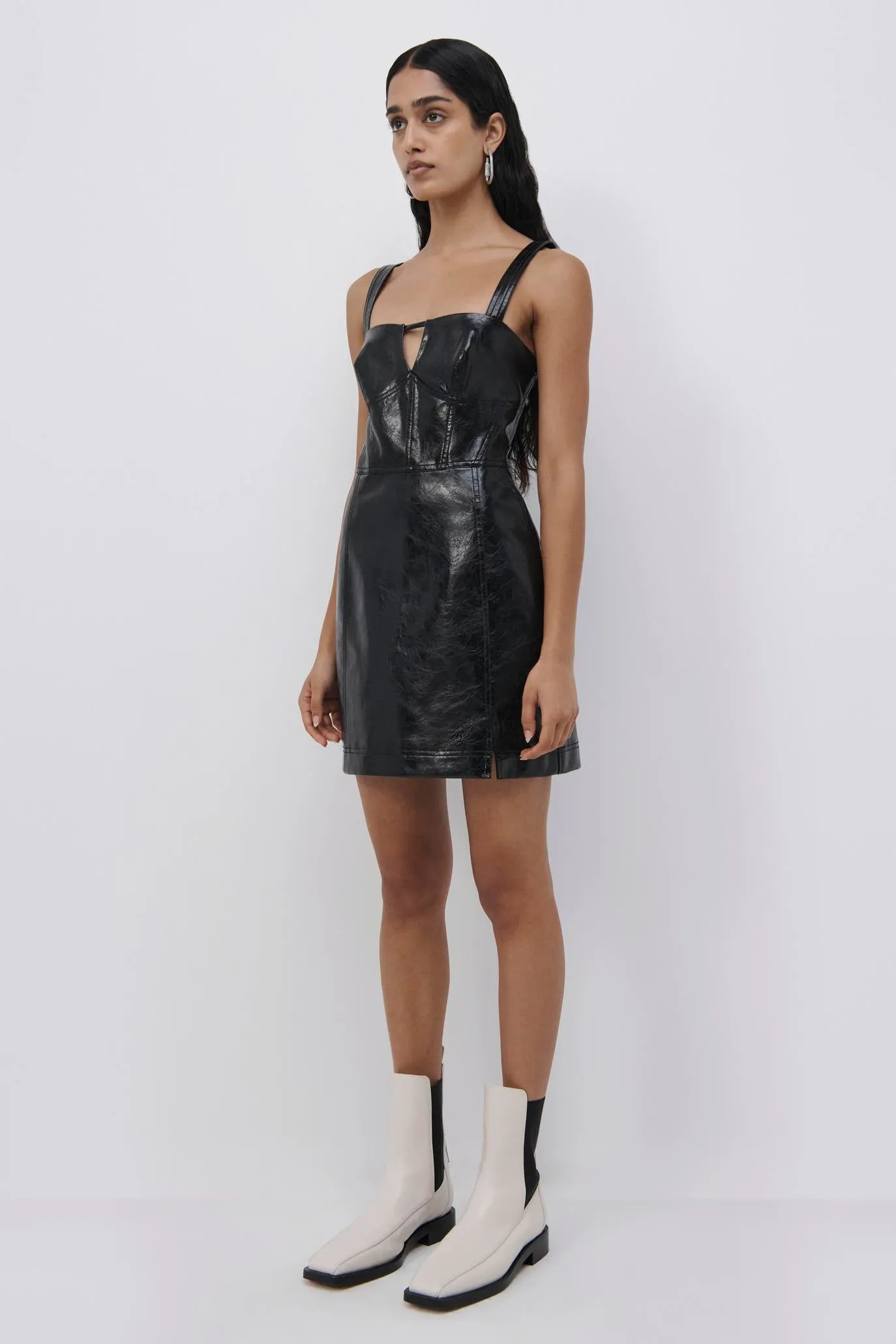 Abra Vegan Leather Mini Dress sold by Jonathan Simkhai product image thumbnail 4