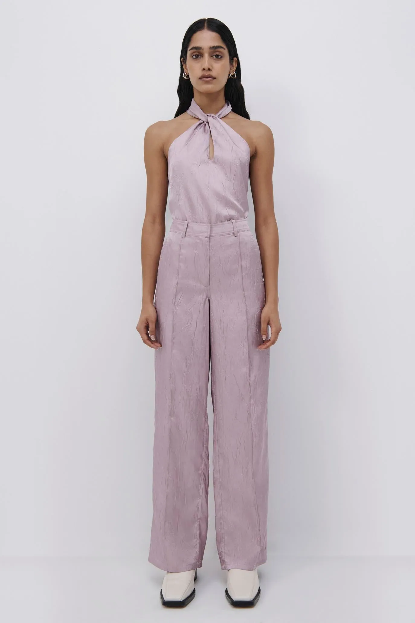 Fleur Satin Wide Leg Pant sold by Jonathan Simkhai product image thumbnail 5