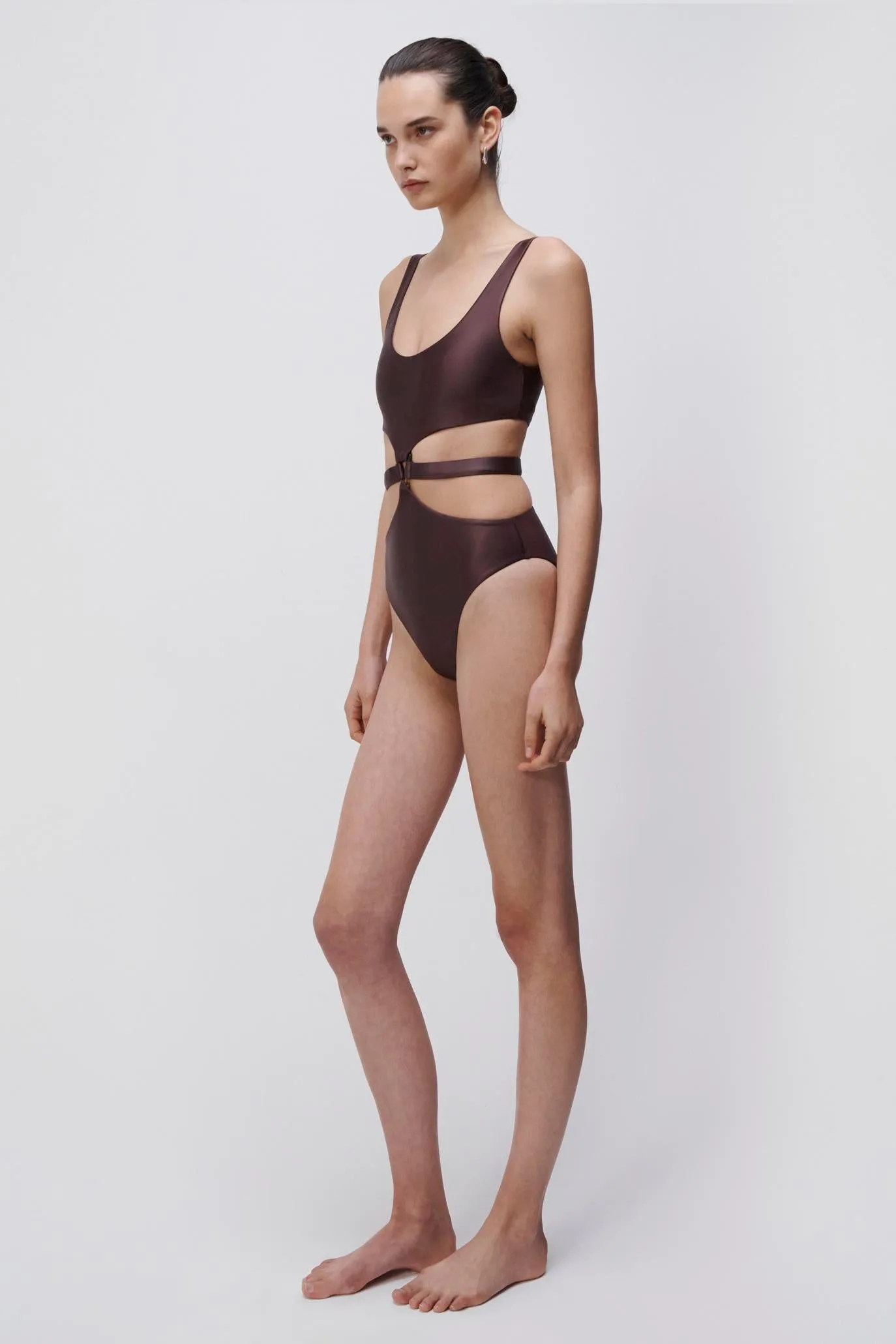 Emelia Satin Swim One Piece sold by Jonathan Simkhai product image thumbnail 3
