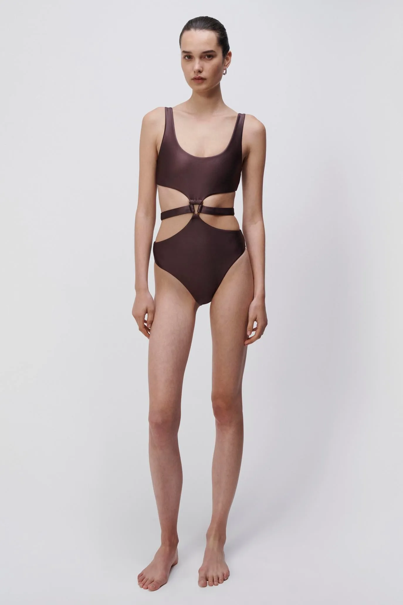 Emelia Satin Swim One Piece sold by Jonathan Simkhai product image thumbnail 2