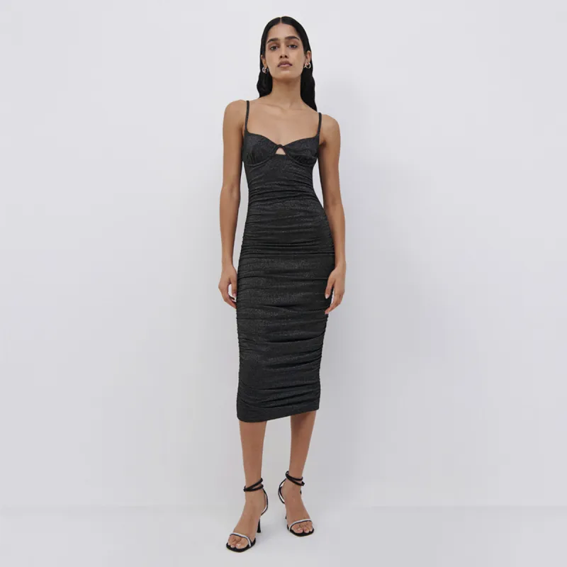 Cristiana Metallic Jersey Midi Dress made by Jonathan Simkhai