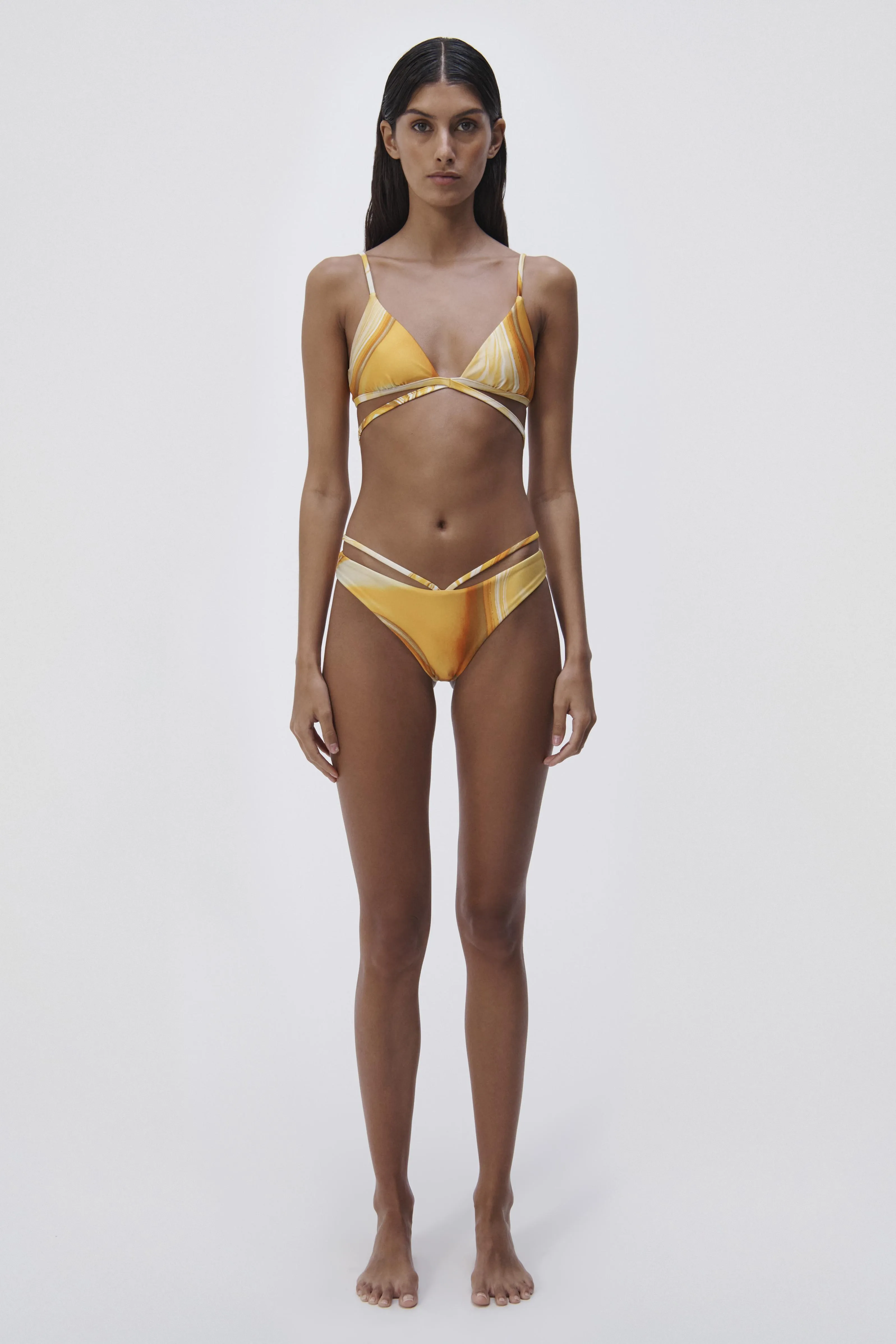 Harlen Marble Print Bikini Top sold by Jonathan Simkhai product image thumbnail 4