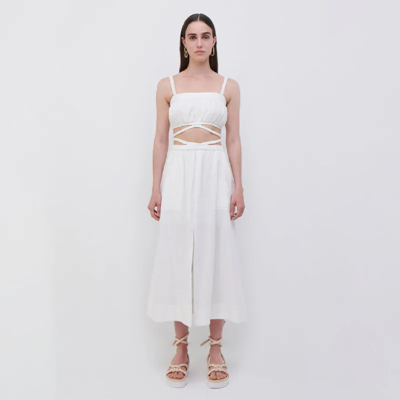 Clay Linen Crop Top sold by Jonathan Simkhai
