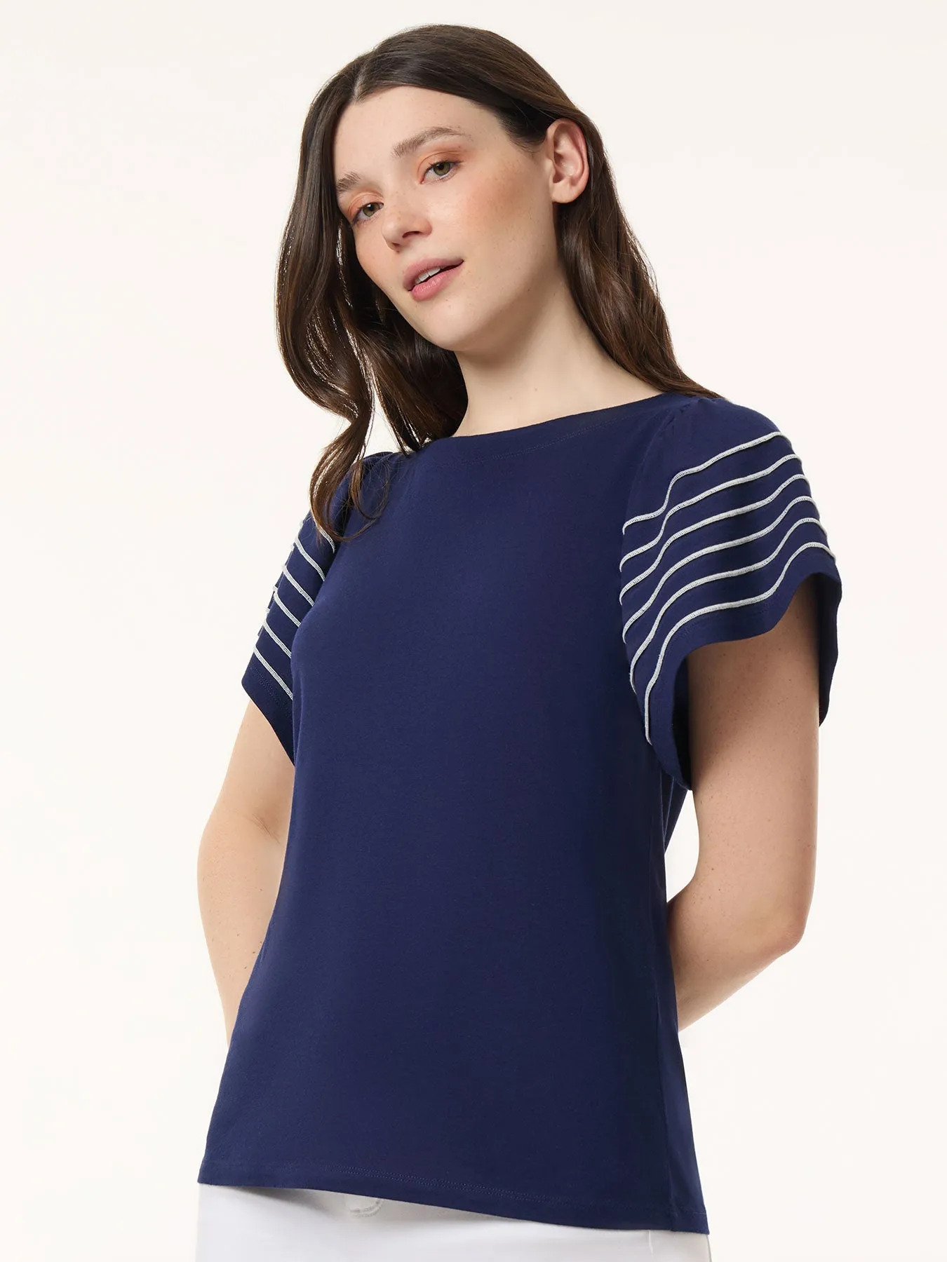 Flutter Short-Sleeve Top, Cotton Modal sold by Jones New York product image thumbnail 2
