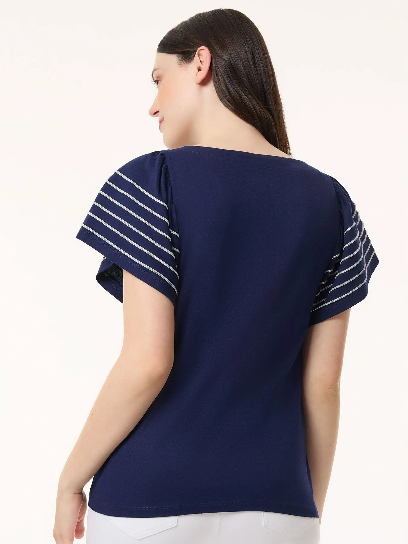 Flutter Short-Sleeve Top, Cotton Modal sold by Jones New York product image thumbnail 3