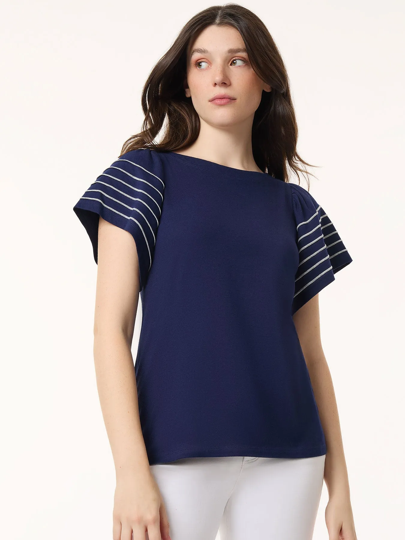 Flutter Short-Sleeve Top, Cotton Modal sold by Jones New York