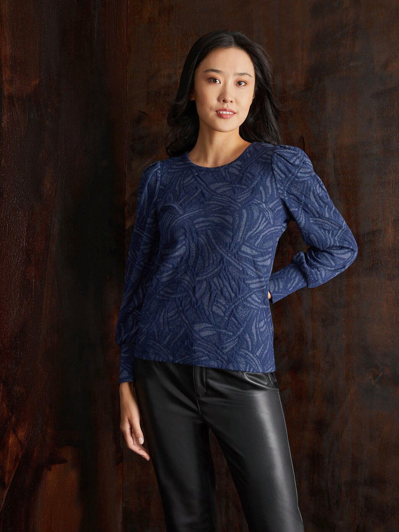 Puff Sleeve Textured Knit Top sold by Jones New York product image thumbnail 4