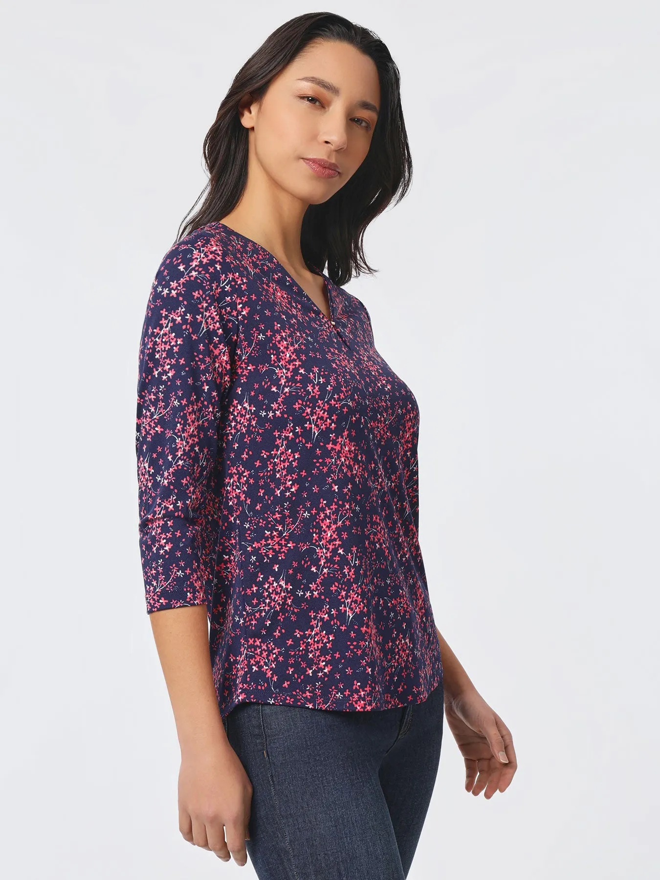 Keyhole Neckline Moss Crepe Top sold by Jones New York product image thumbnail 2