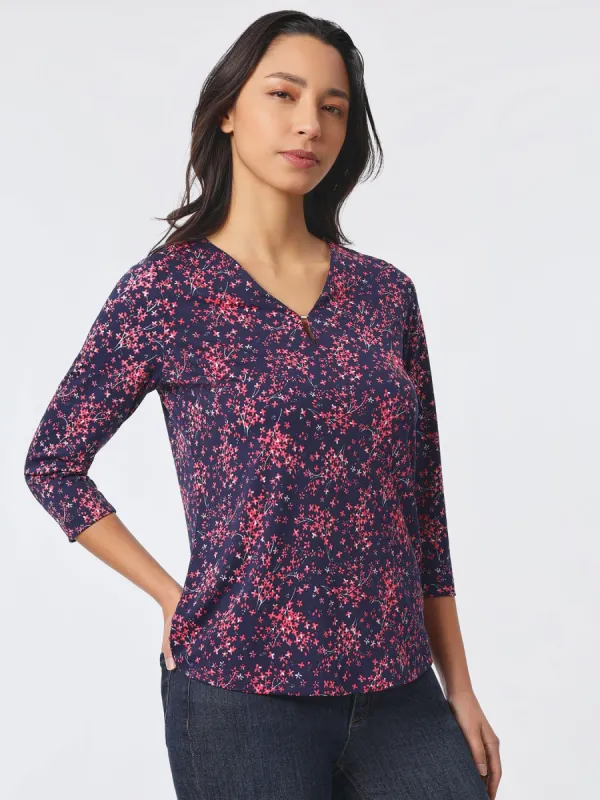 Keyhole Neckline Moss Crepe Top sold by Jones New York