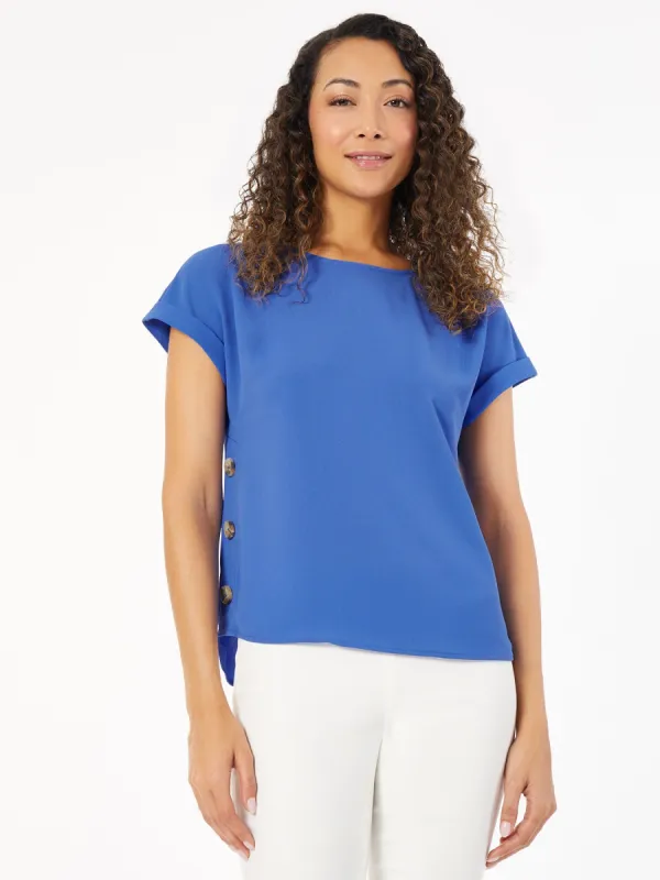 Jasper Crepe Button Detail Blouse sold by Jones New York