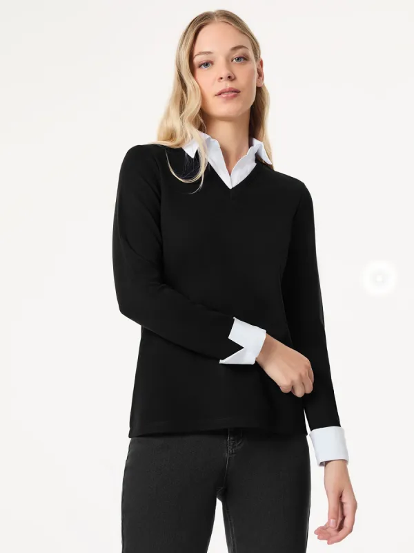 Collared Twofer Layered-Look Top sold by Jones New York