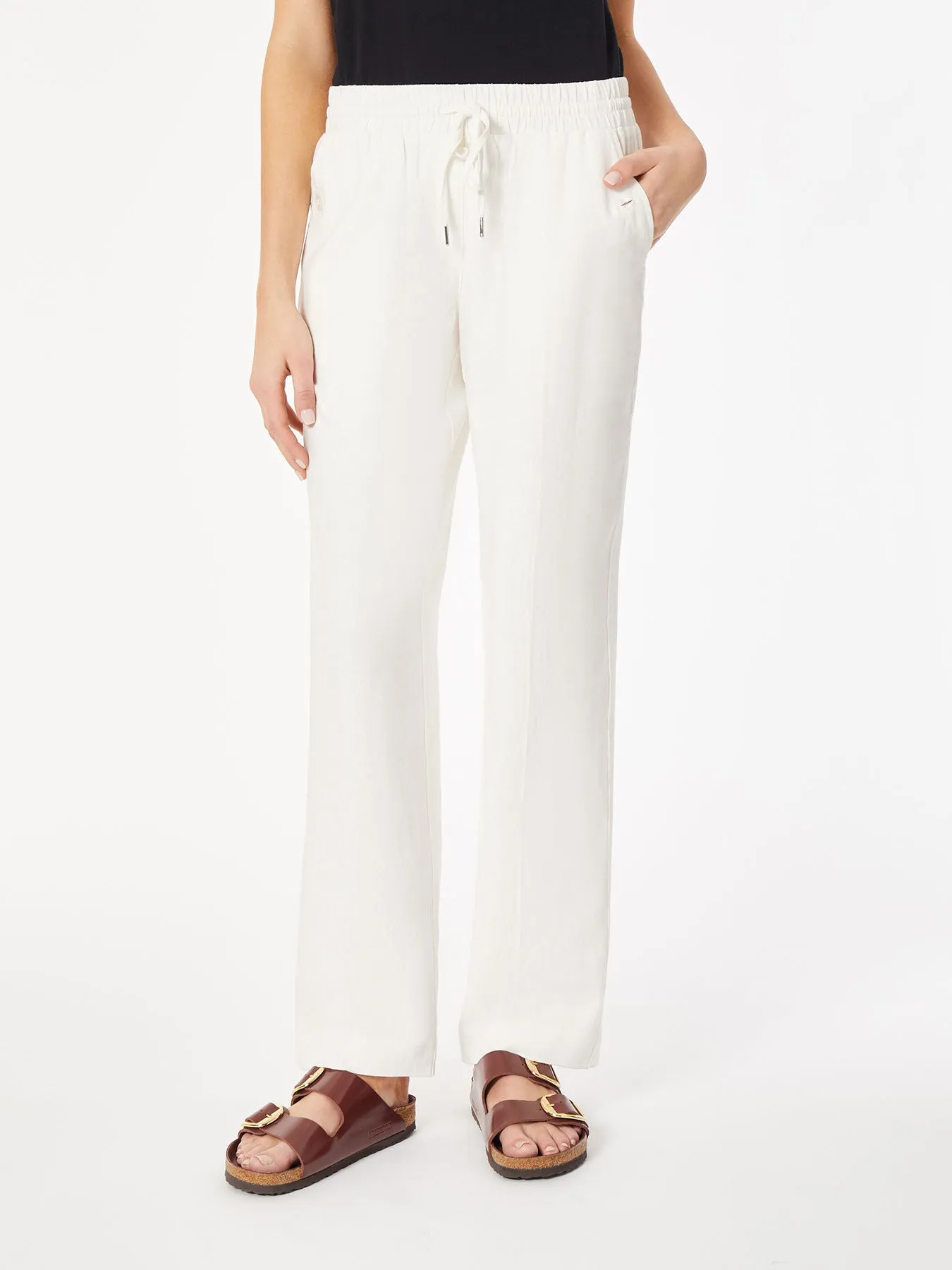 Plus Size Pull On Drawstring Trouser, Solid Linen Viscose sold by Jones New York
