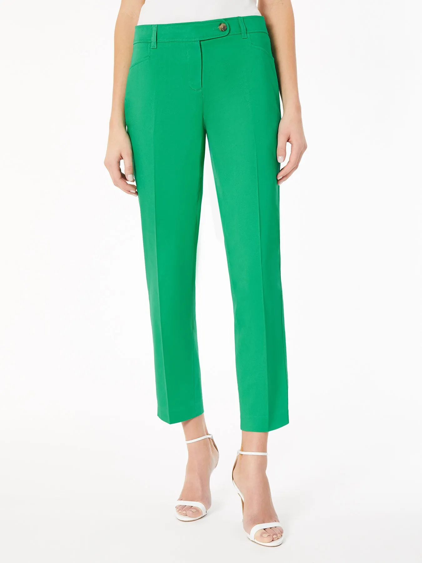 Solid Fly-Front Slim Leg Pants sold by Jones New York