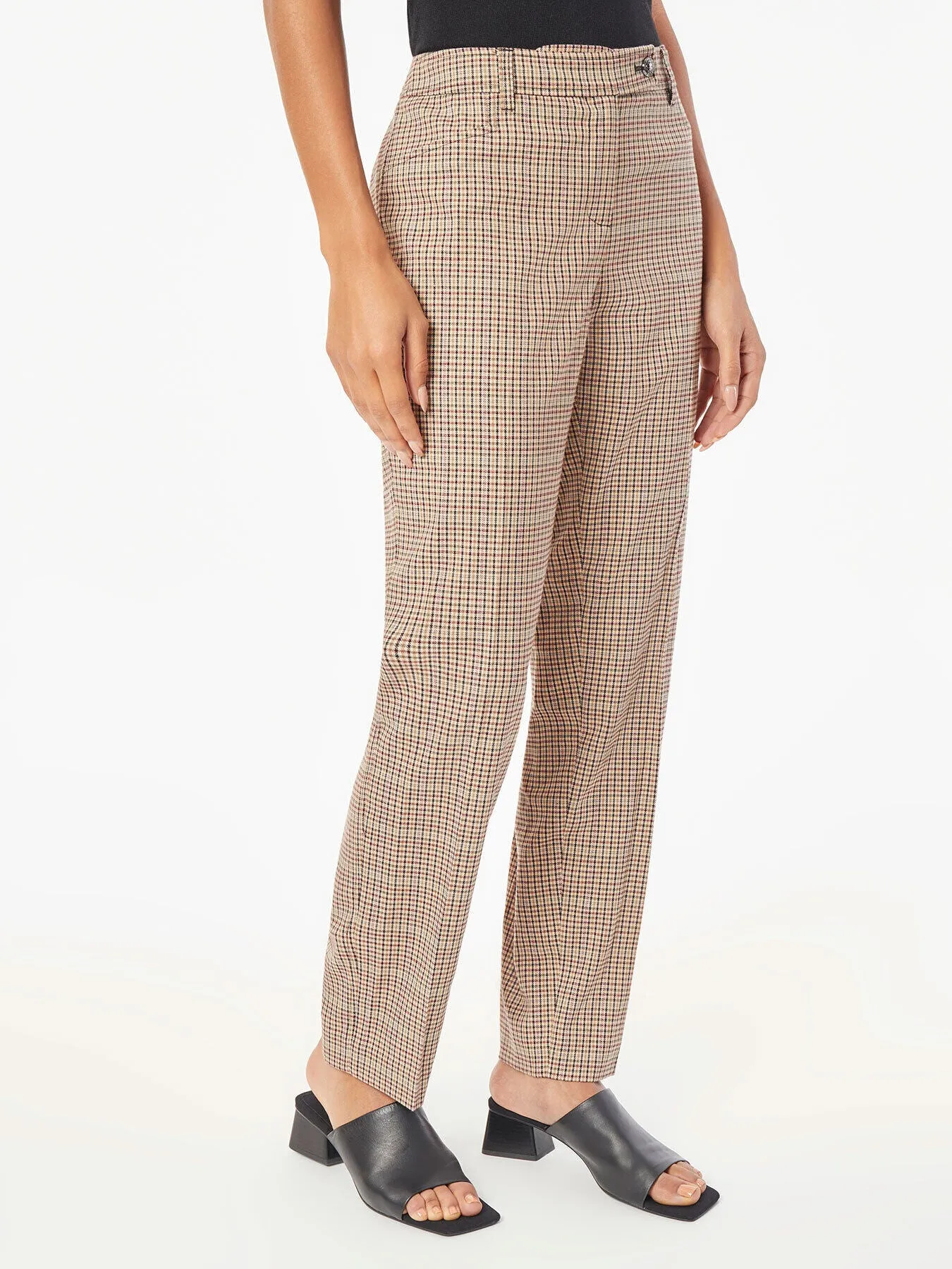 Plaid Fly-Front Slim Leg Pants sold by Jones New York product image thumbnail 2
