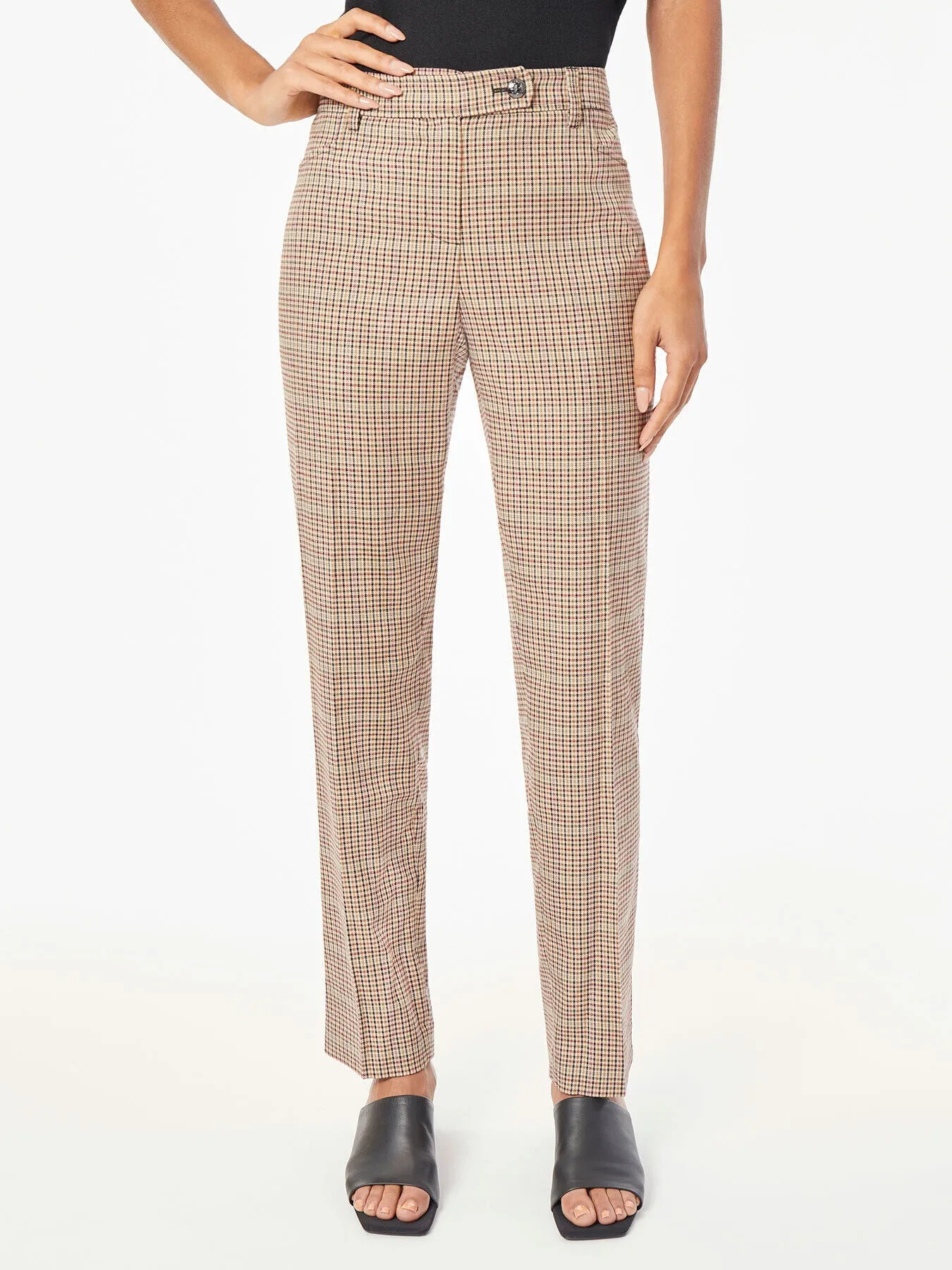 Plaid Fly-Front Slim Leg Pants sold by Jones New York
