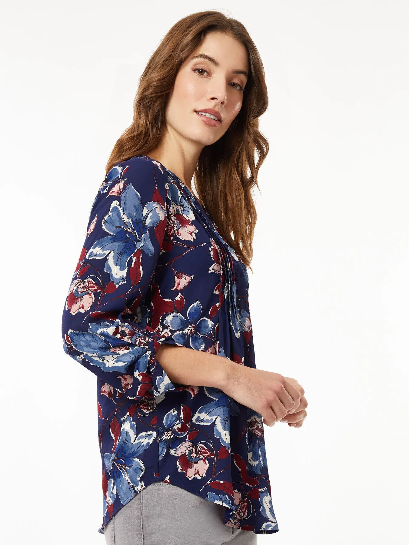Crepe de Chine Roll Tab Pintuck Blouse sold by Jones New York product image thumbnail 2