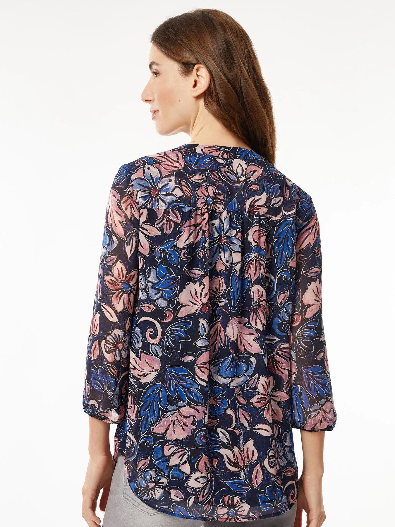 Chiffon V-Neck Kelly Blouse sold by Jones New York product image thumbnail 3