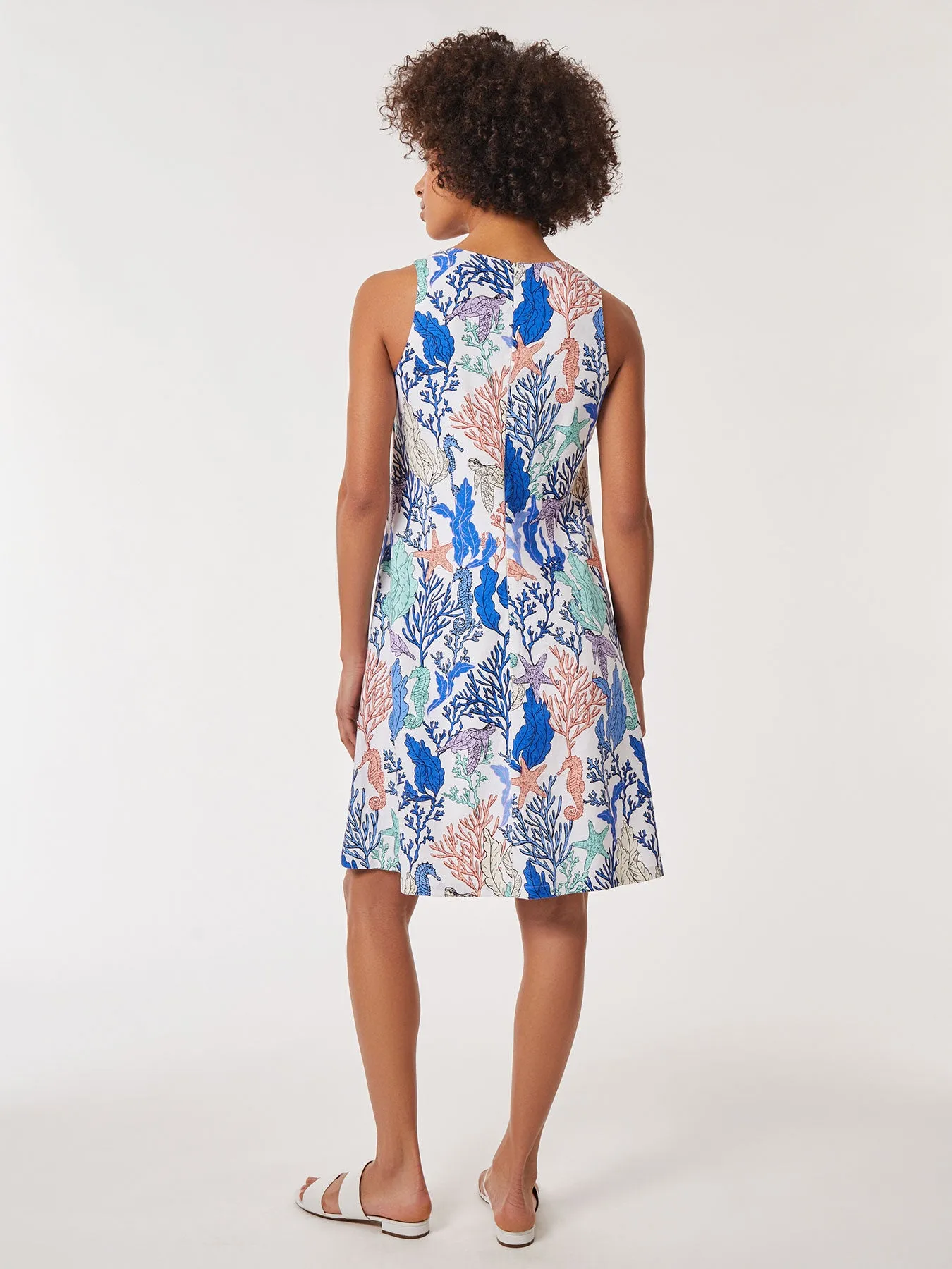 Printed Linen Trapeze Dress sold by Jones New York product image thumbnail 4