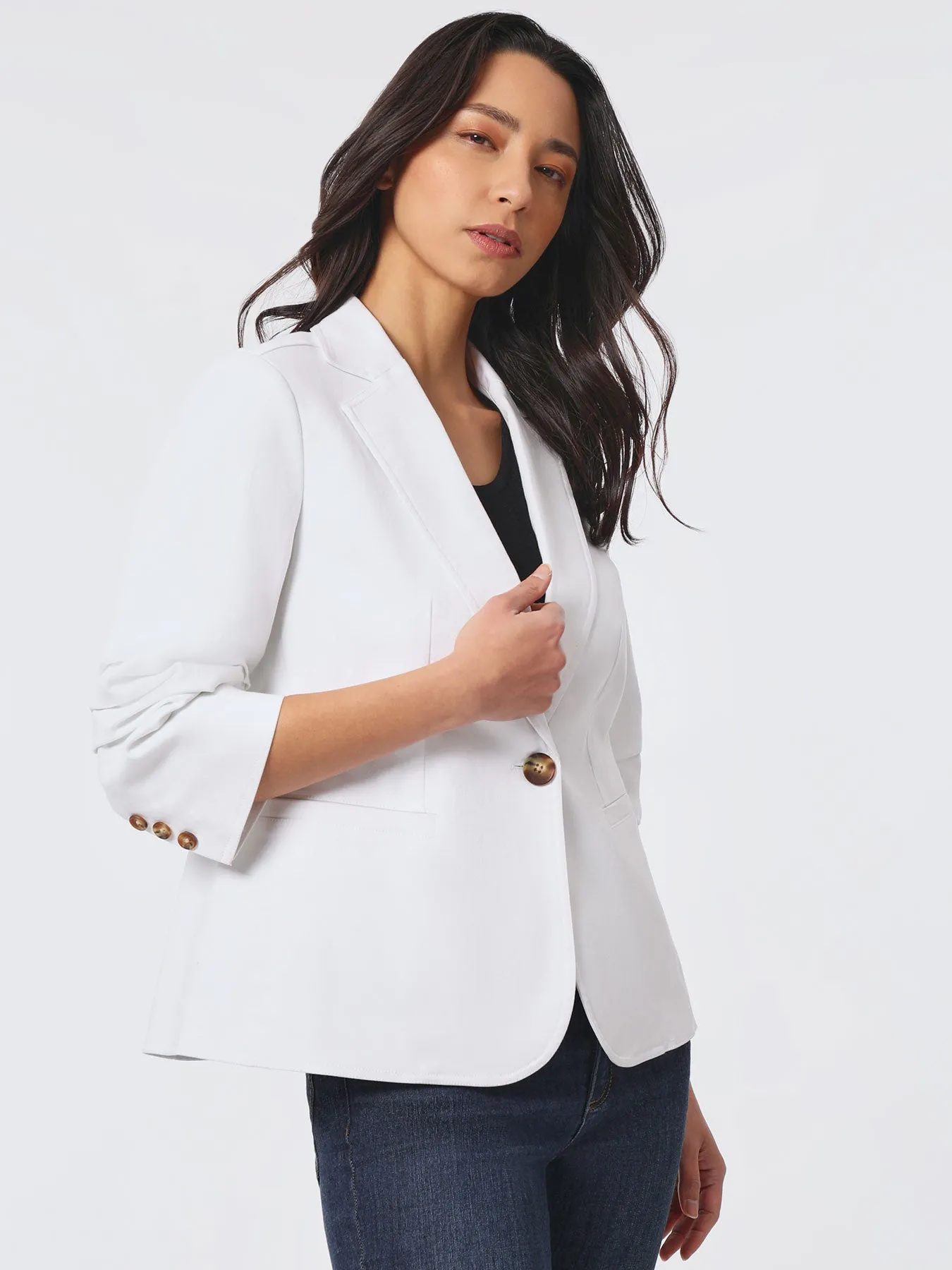 Denim Pleated Sleeve Blazer sold by Jones New York product image thumbnail 2