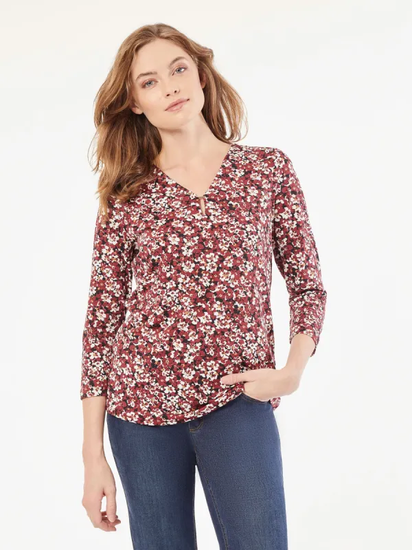 Plus Size Keyhole Neckline Moss Crepe Top sold by Jones New York