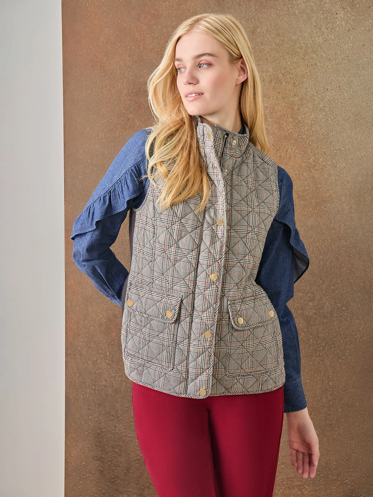 Plaid Quilted Puffer Vest sold by Jones New York product image thumbnail 2