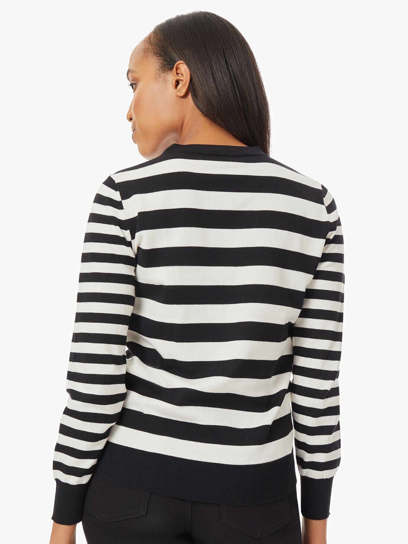 Striped Crew Neck Long Sleeve Knit Top sold by Jones New York product image thumbnail 3