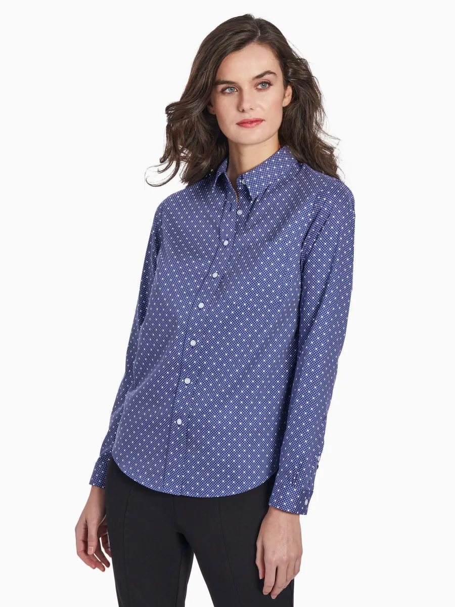 Dotted Easy-Care Oxford Button-Up Shirt sold by Jones New York
