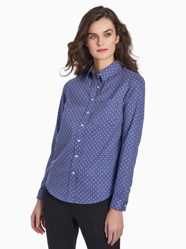 Dotted Easy-Care Oxford Button-Up Shirt sold by Jones New York
