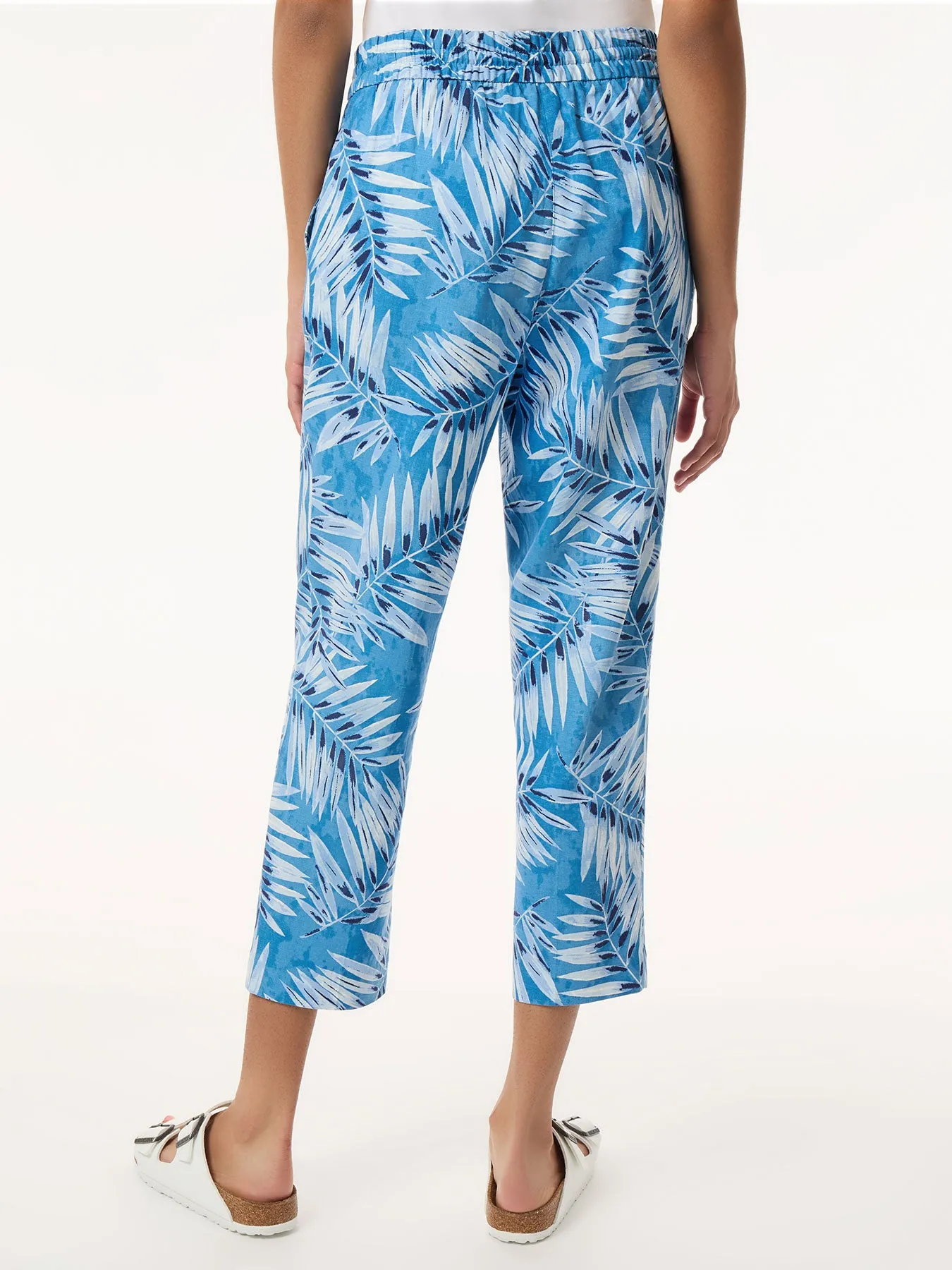 Pull On Drawstring Cropped Trouser, Printed Linen Blend sold by Jones New York product image thumbnail 3