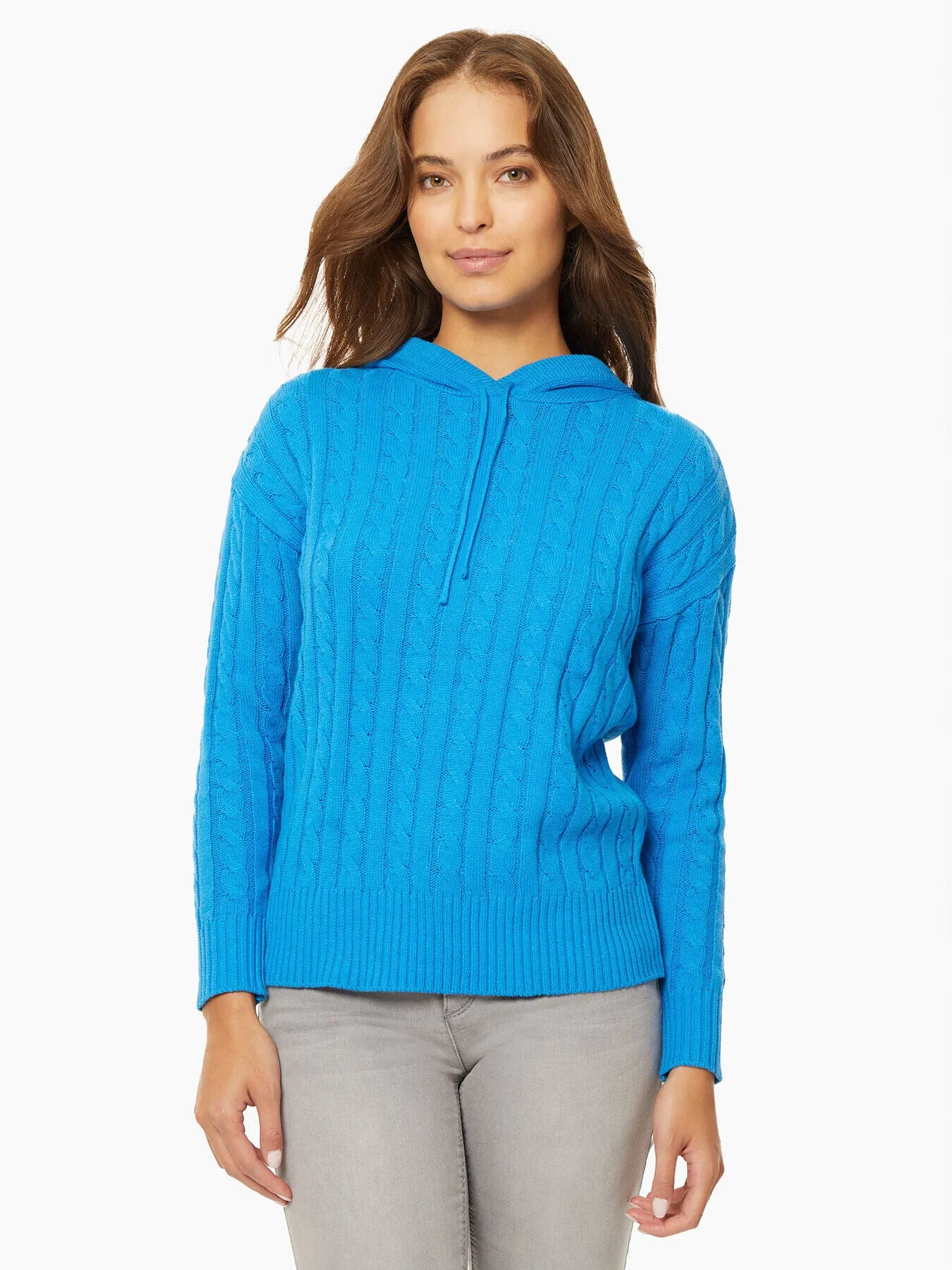 Hooded Cable Knit Sweater sold by Jones New York