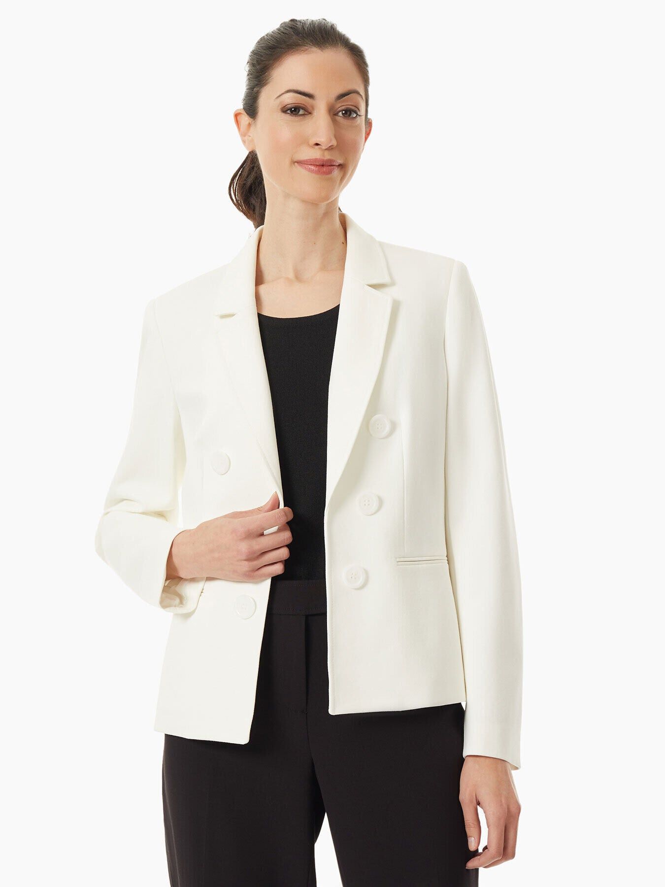 Modern Compression Faux Double Breasted Blazer sold by Jones New York product image thumbnail 2