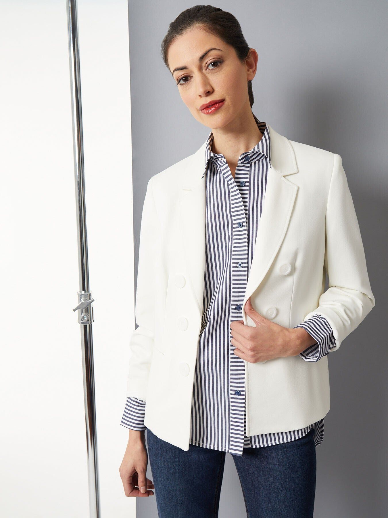Modern Compression Faux Double Breasted Blazer sold by Jones New York