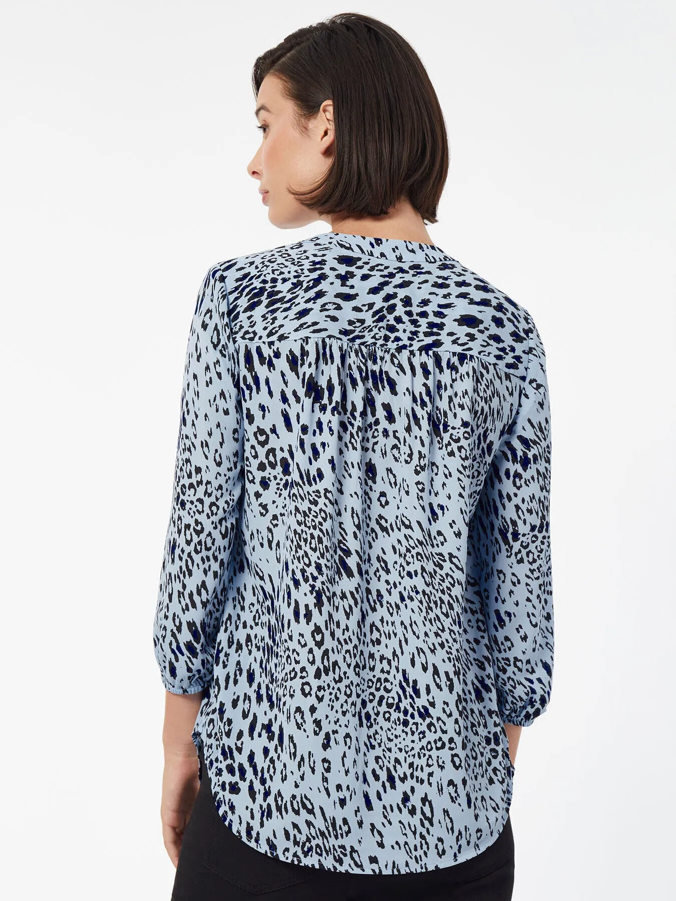 Printed V-Neck Pleated Kelly Blouse sold by Jones New York product image thumbnail 3